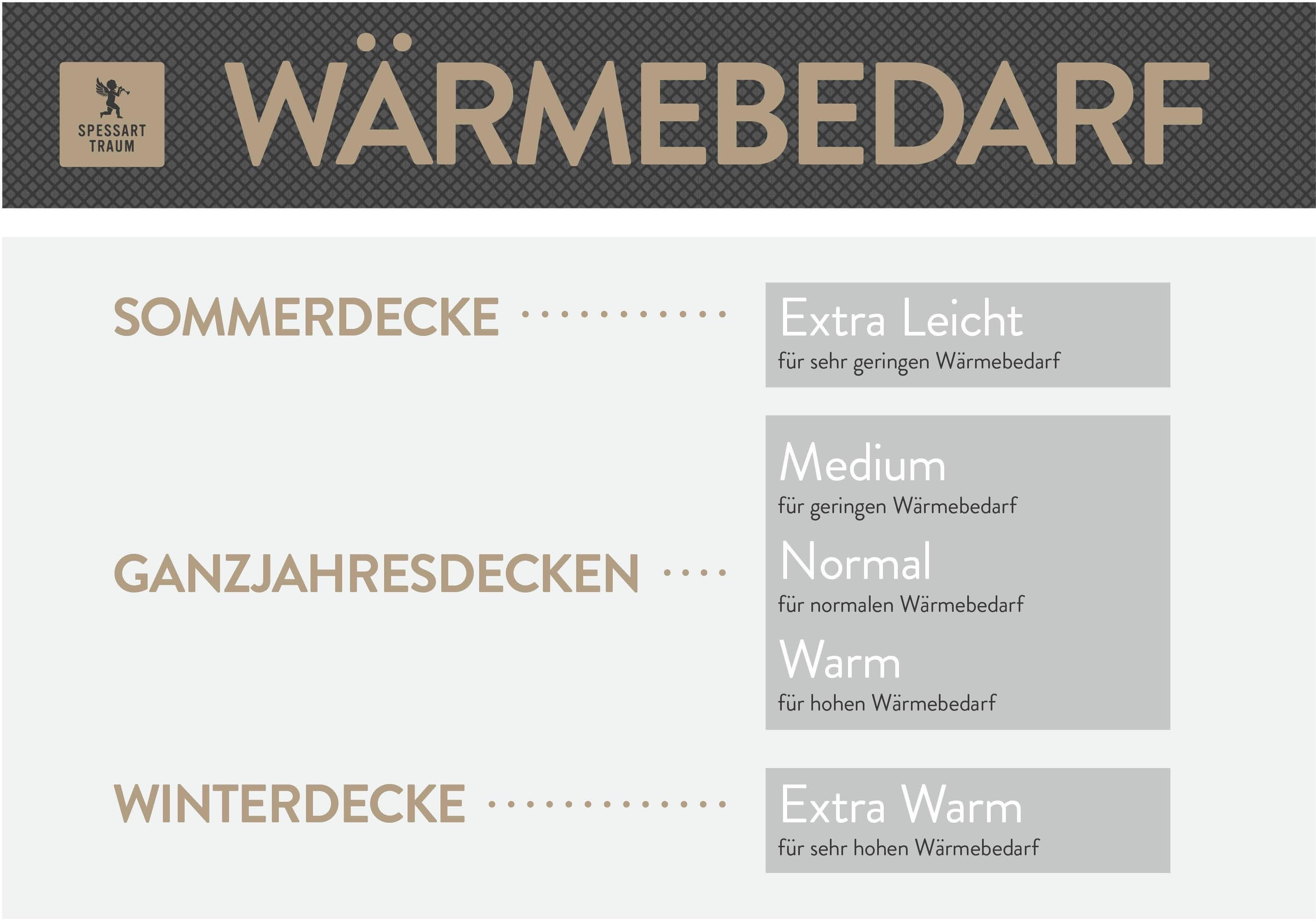 100% in Füllung: Gänsedaunen, allergikerfreundlich 100% Gänsedaunenbettdecke, SPESSARTTRAUM, hergestellt Deutschland, Bezug: Baumwolle, Platin,