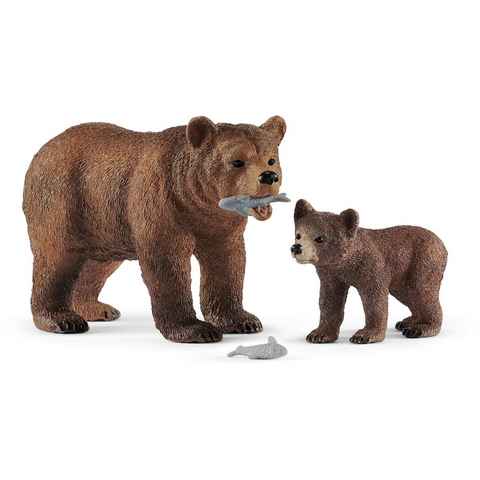 Schleich® Spielfigur WILD LIFE, Grizzlybär-Mutter mit Jungem (42473)