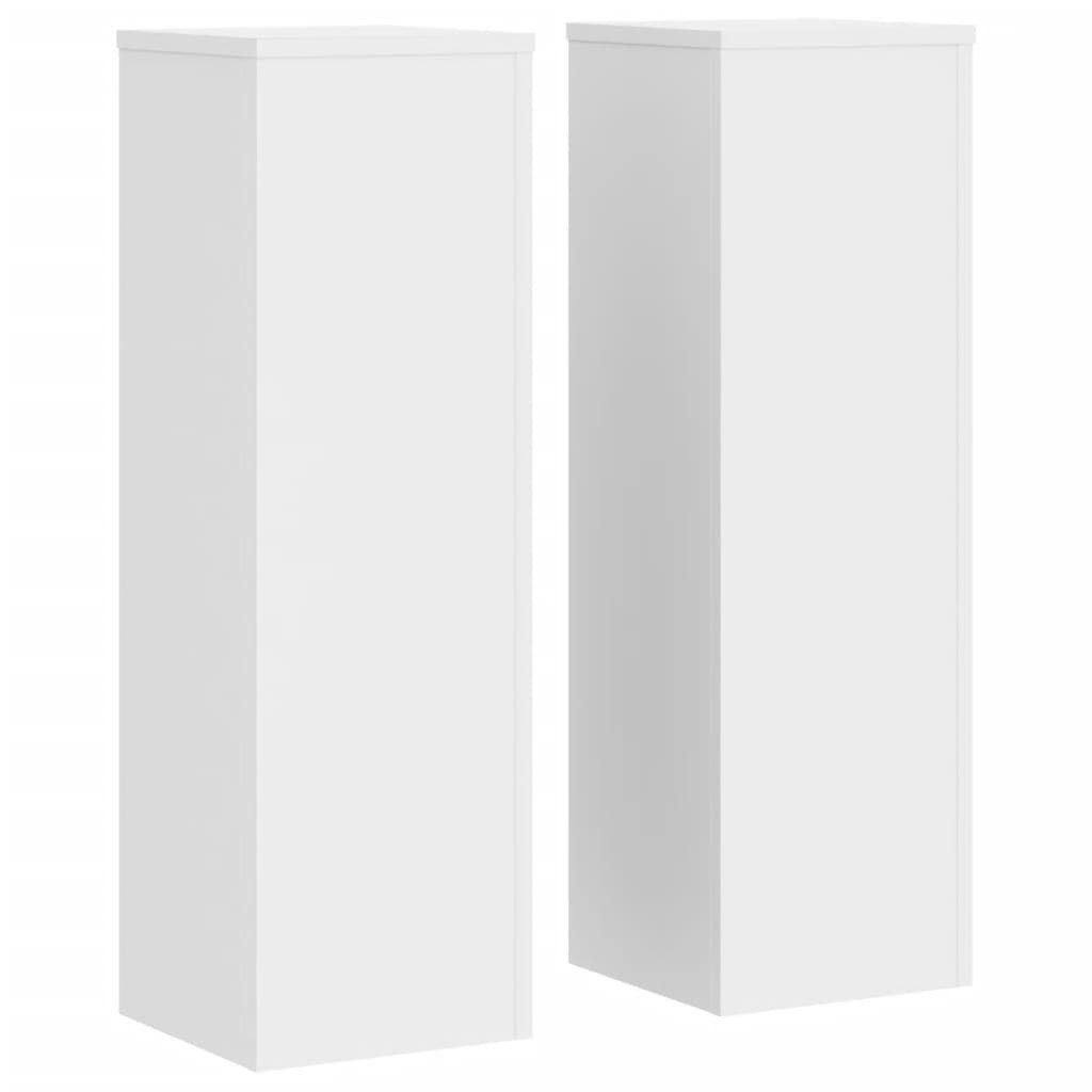 furnicato Blumenständer Pflanzenständer Massivholz 25x25x80 cm Weiß
