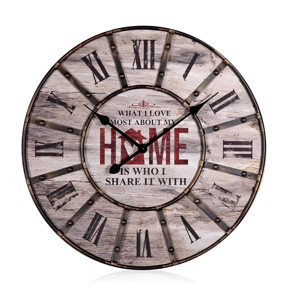 Mucola Wanduhr Bahnhofsuhr Küchenuhr XXL Dekouhr (Edler Metallkranz) günstig online kaufen