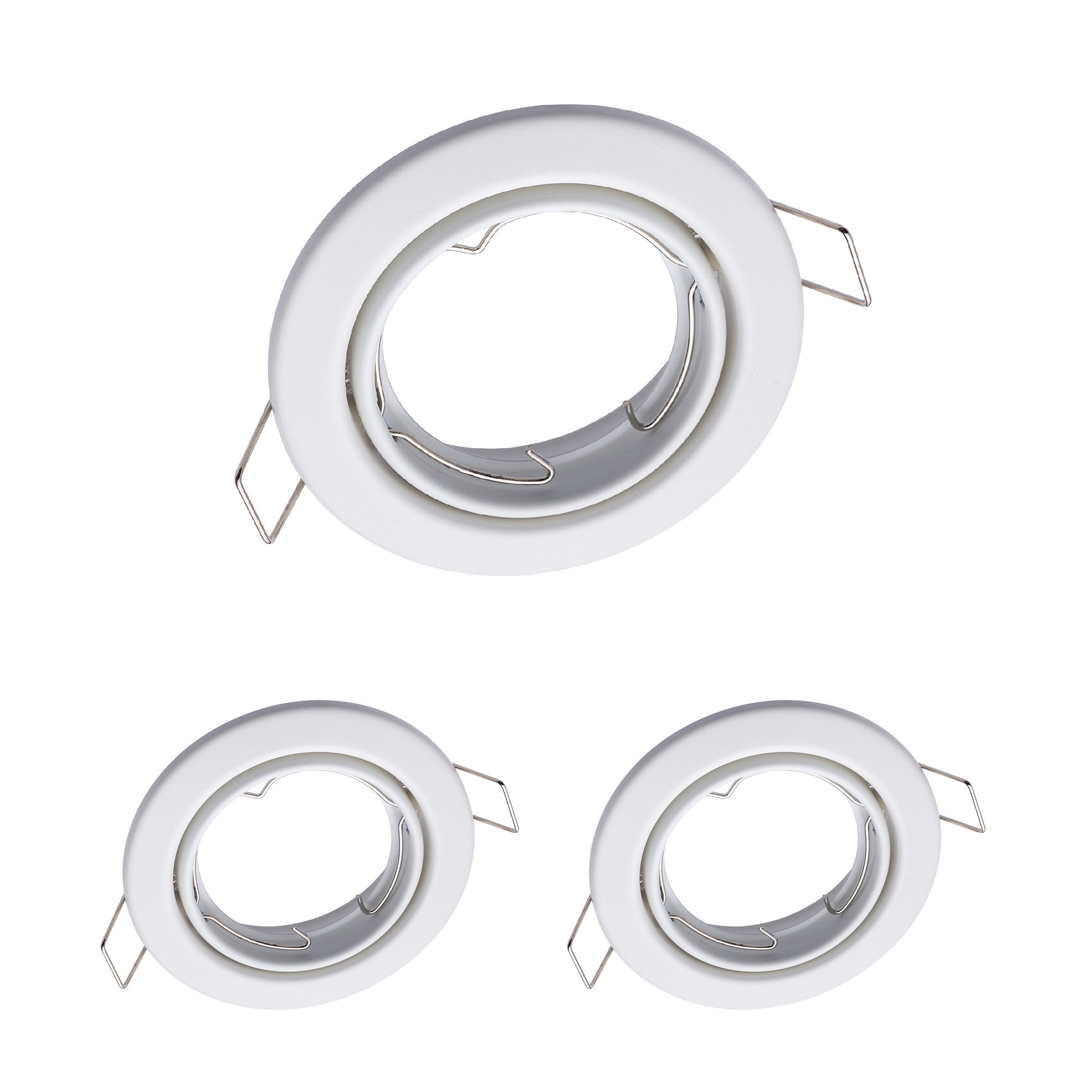 Oktaplex lighting LED Einbaustrahler Dijon Spotsrahmen weiß Leuchtmittel wechselbar, ohne Leuchtmittel, geeignet für LED Module
