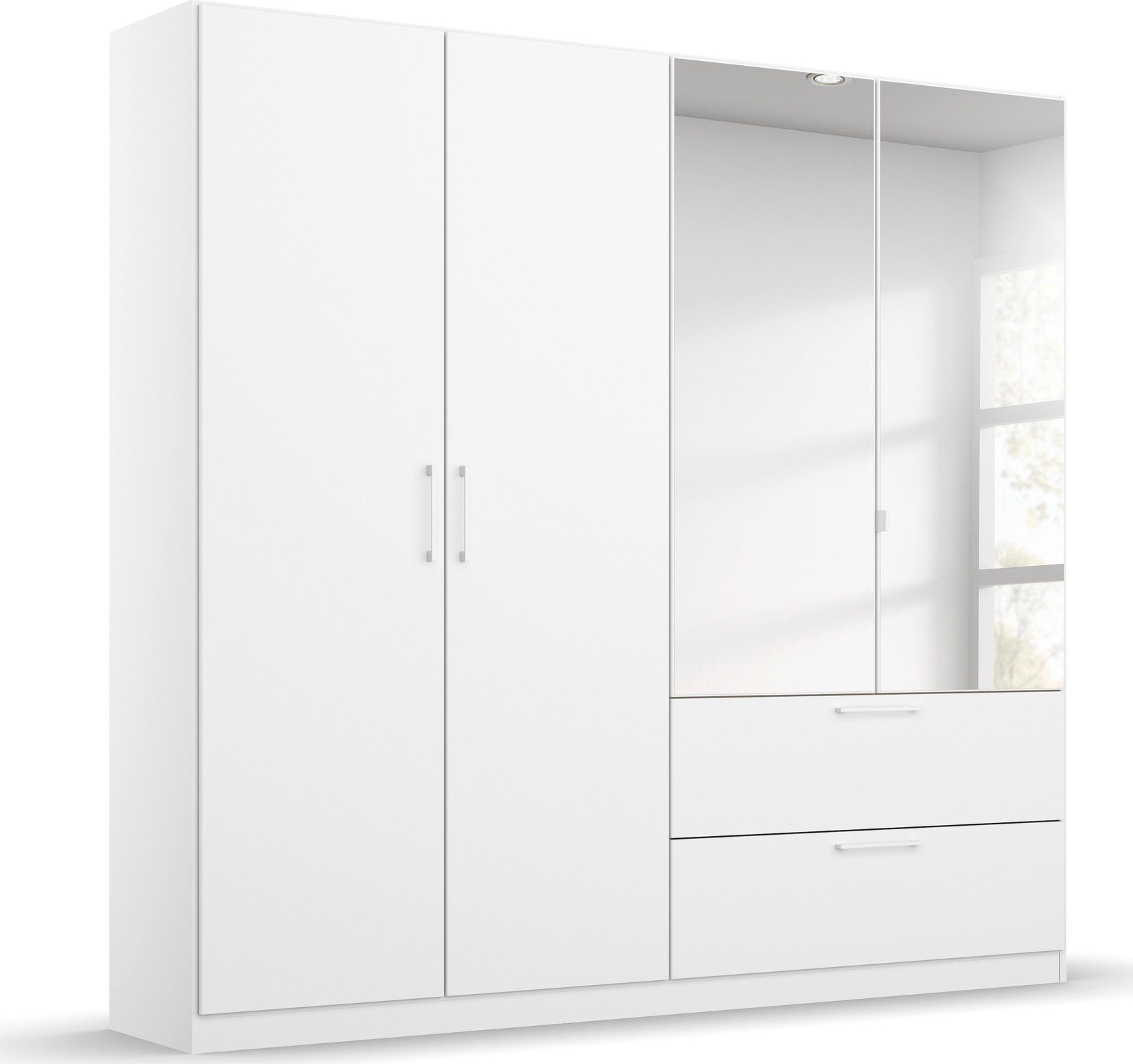 OTTO home Drehtürenschrank Kleiderschrank Schrank Garderobe Wäscheschrank CHALLENGER (Breiten 181/226 cm, Höhen 197/210 cm) mit Spiegeltüren und geräumigen Schubladen MADE IN GERMANY