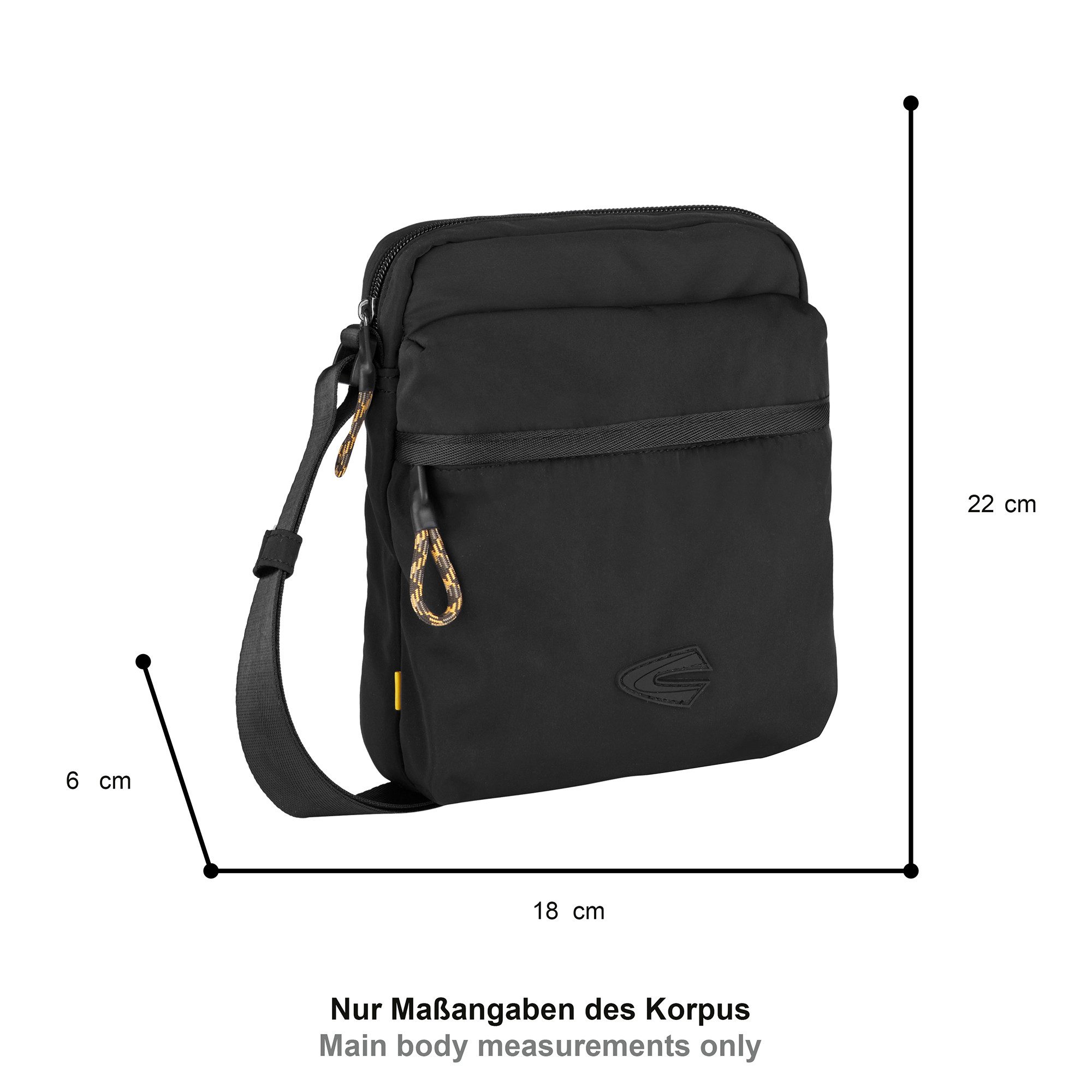 camel active Umhängetasche Terra, aus recyceltem Nylon und voluminös aufgesetzten Taschen