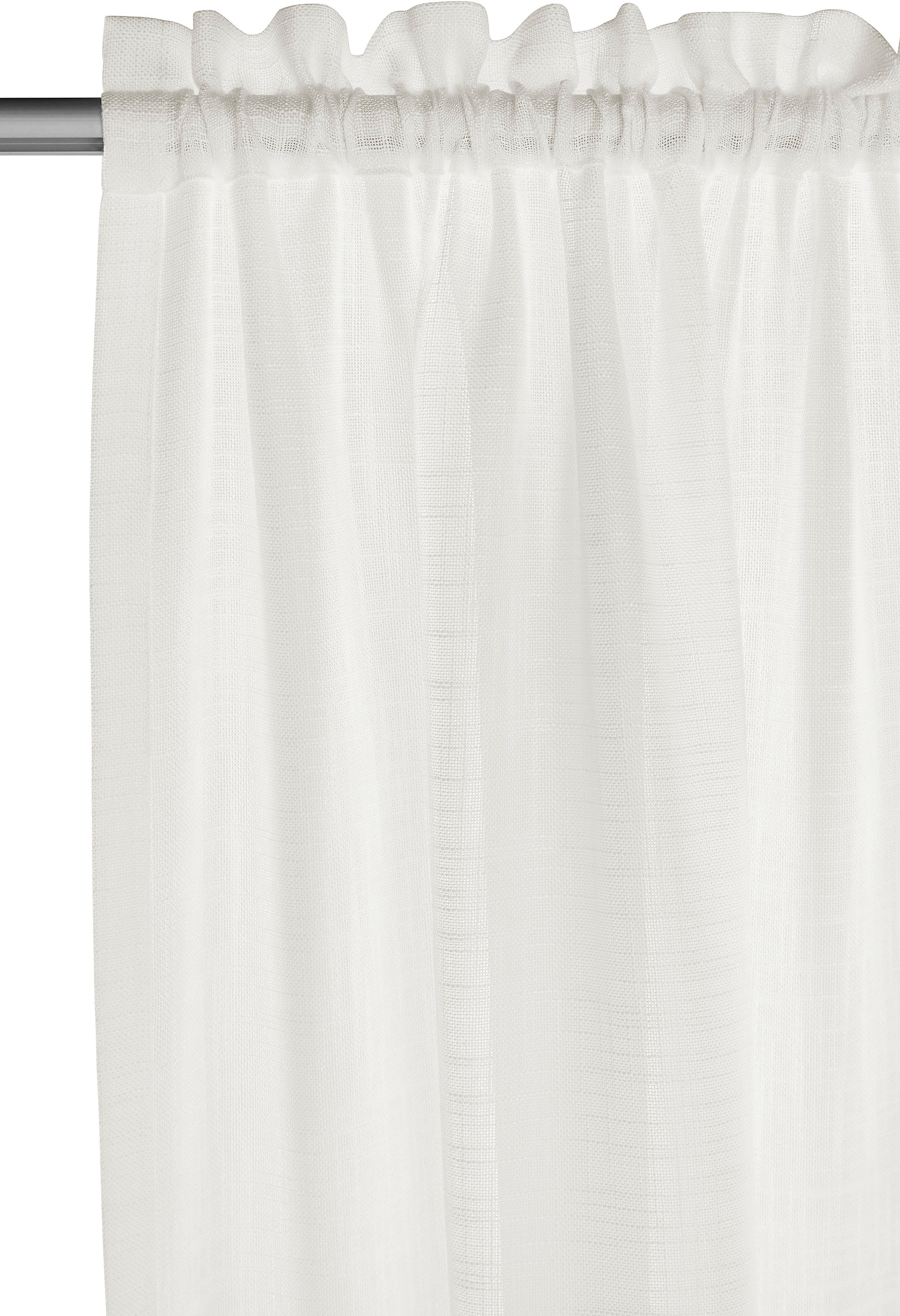 LeGer Home by Lena Gercke Gardine Marusha, Leinenoptik, halbtransparent, 1er & 2er Pack, Topseller! (2 St), Stangendurchzug, halbtransparent, Leinenoptik, grob  – Bild 5 von 5