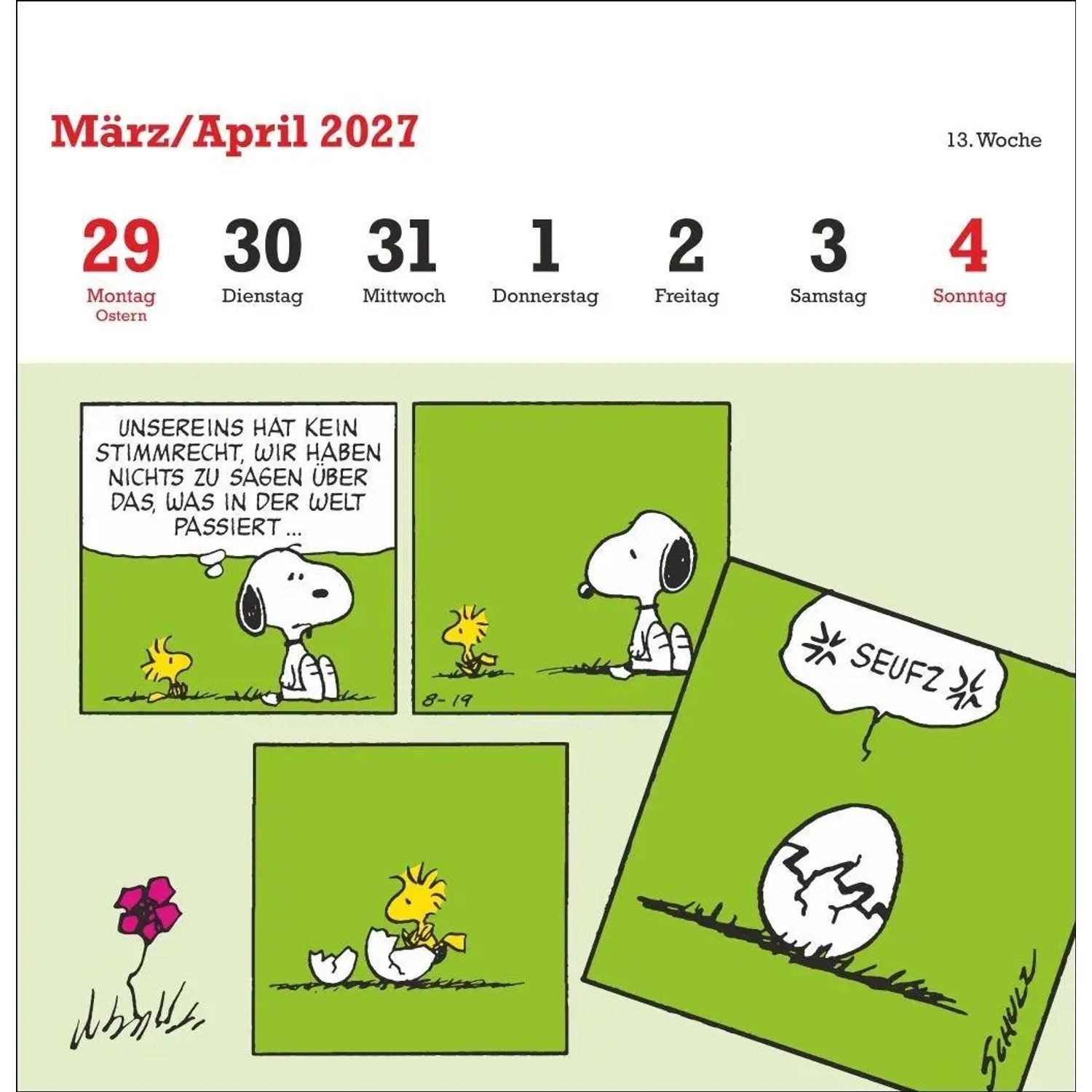 HEYE Wandkalender Peanuts Premium-Postkartenkalender 2027 – Bild 5 von 5