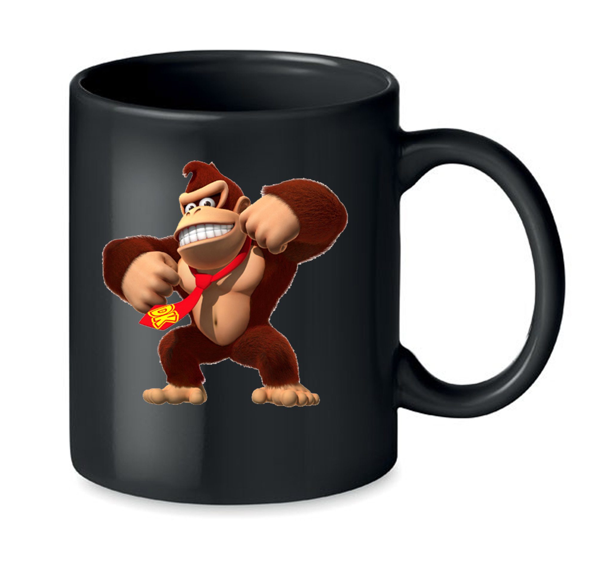 Blondie & Brownie Tasse Donkey Kong Gorilla Affe Nintendo in Schwarz und Weiß, Keramik, Spühlmaschinenfest