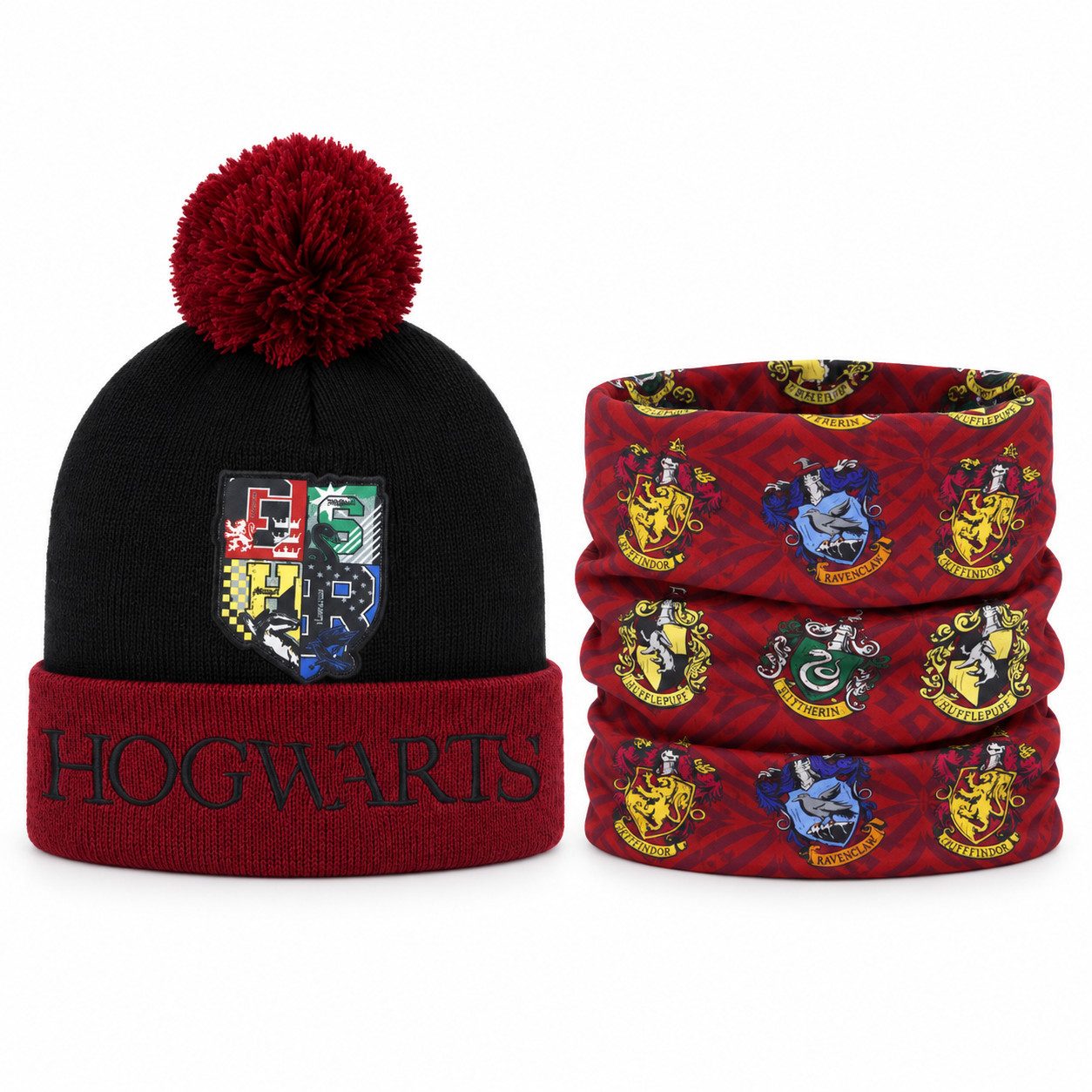 Harry Potter Bommelmütze Hogwarts Winter Set Mütze plus Snood Schaal (2-St) Gr. 54 bis 56
