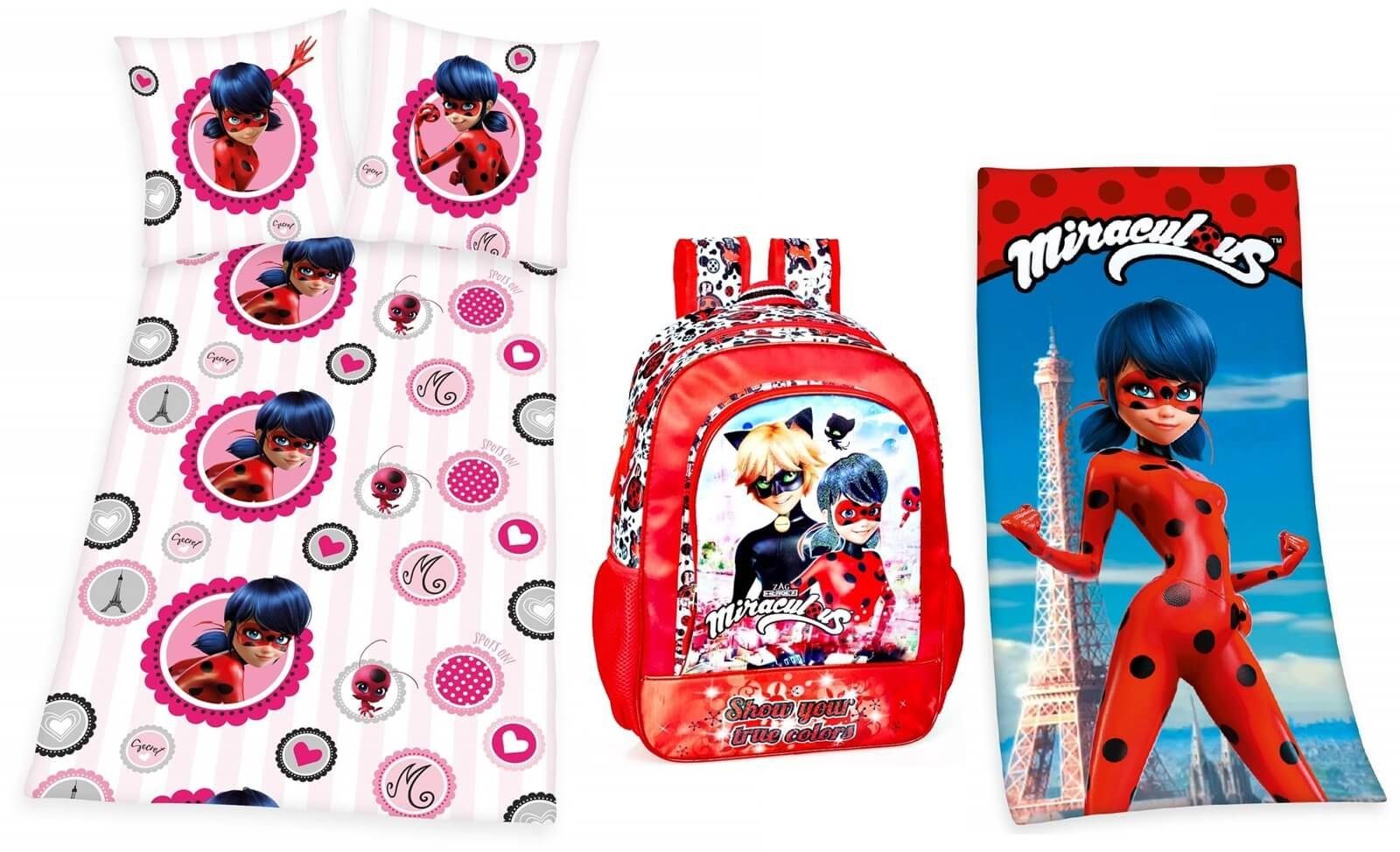Miraculous Ladybug Bettwäsche Duo 135x200 Cm + 80x80 Cm – 100% Baumwolle, Renforcé-Qualität