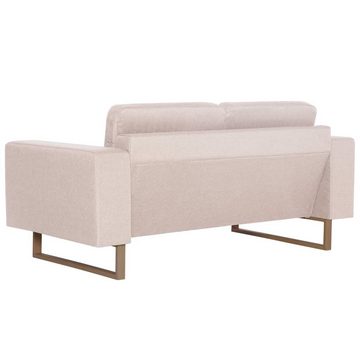 vidaXL Sofa 2-Sitzer-Sofa Stoff Cremeweiß Couch