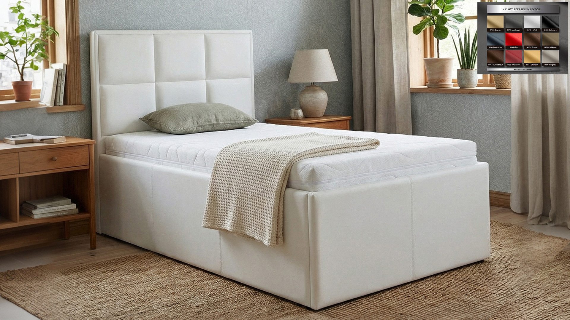 PAARA Polsterbett Monaco 504GK mit Bettkasten Kopfteil verstellbar (Lattenroste/n)