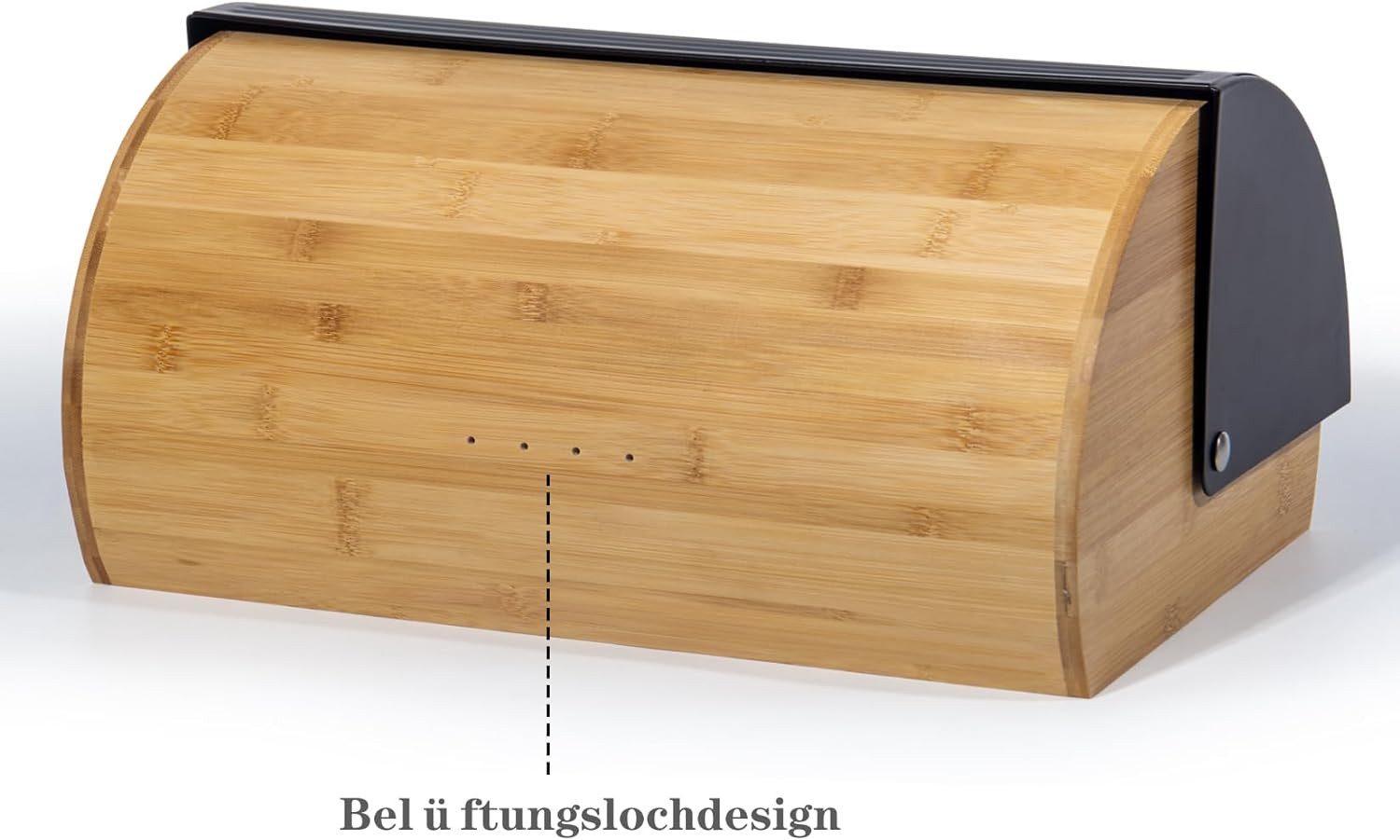 Zedelmaier Brotkasten Brotkasten Bambus mit Rolldeckel Brotbox Rollbrotkasten, (Set, 1x Brotbox mit Deckel inkl. 1x Brotbeutel)