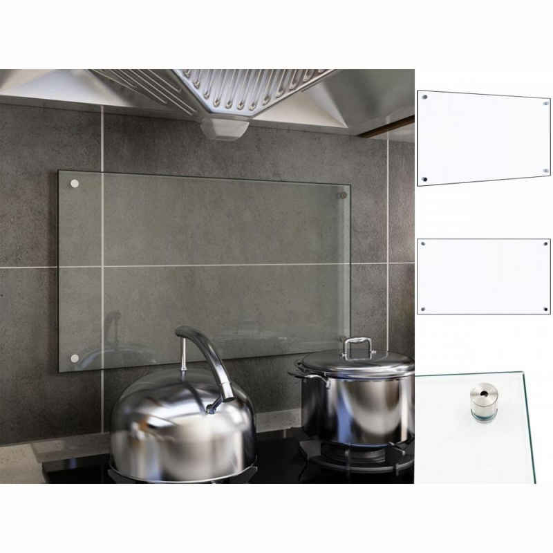 vidaXL Küchenrückwand Küchenrückwand Transparent 70 x 40 cm Hartglas Nieschenverkleidung Spr