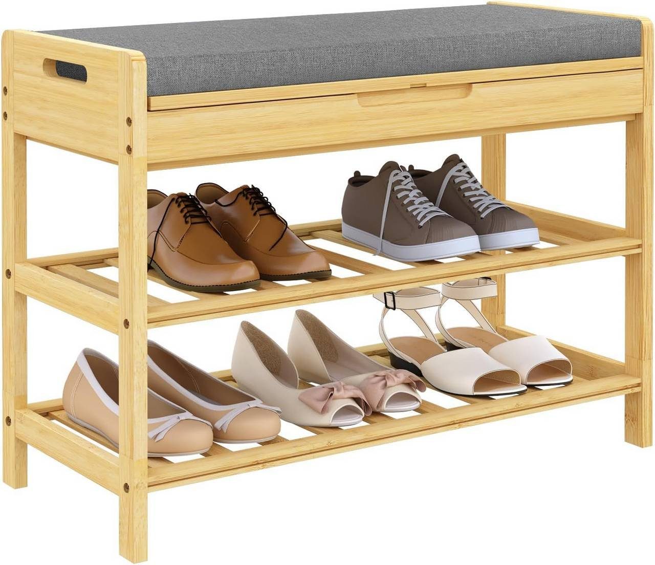 Woltu Schuhregal, 1-tlg., mit Sitzbank, Schuhbank günstig online kaufen