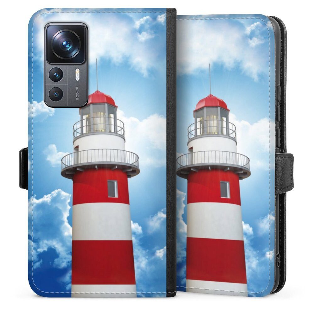 DeinDesign Handyhülle Leuchtturm Wolke Himmel Leuchtturm, Xiaomi 12T 5G Hülle Handy Flip Case Wallet Cover Handytasche Leder