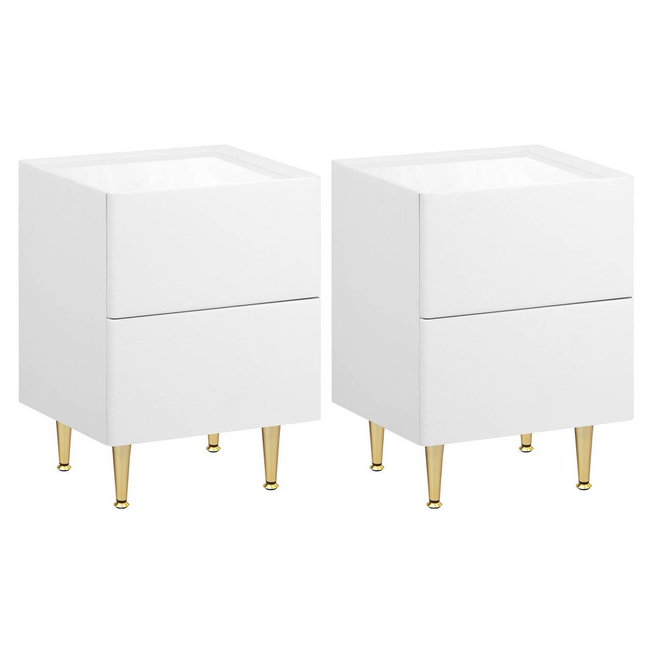 Woltu Nachttisch, mit 2 Schubladen, moderner Nachtkommode, Holz PVC+Metall günstig online kaufen