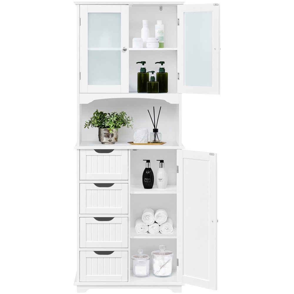 Yaheetech Hochschrank 63x30x165,5 cm Badezimmerschrank Küchenschrank günstig online kaufen