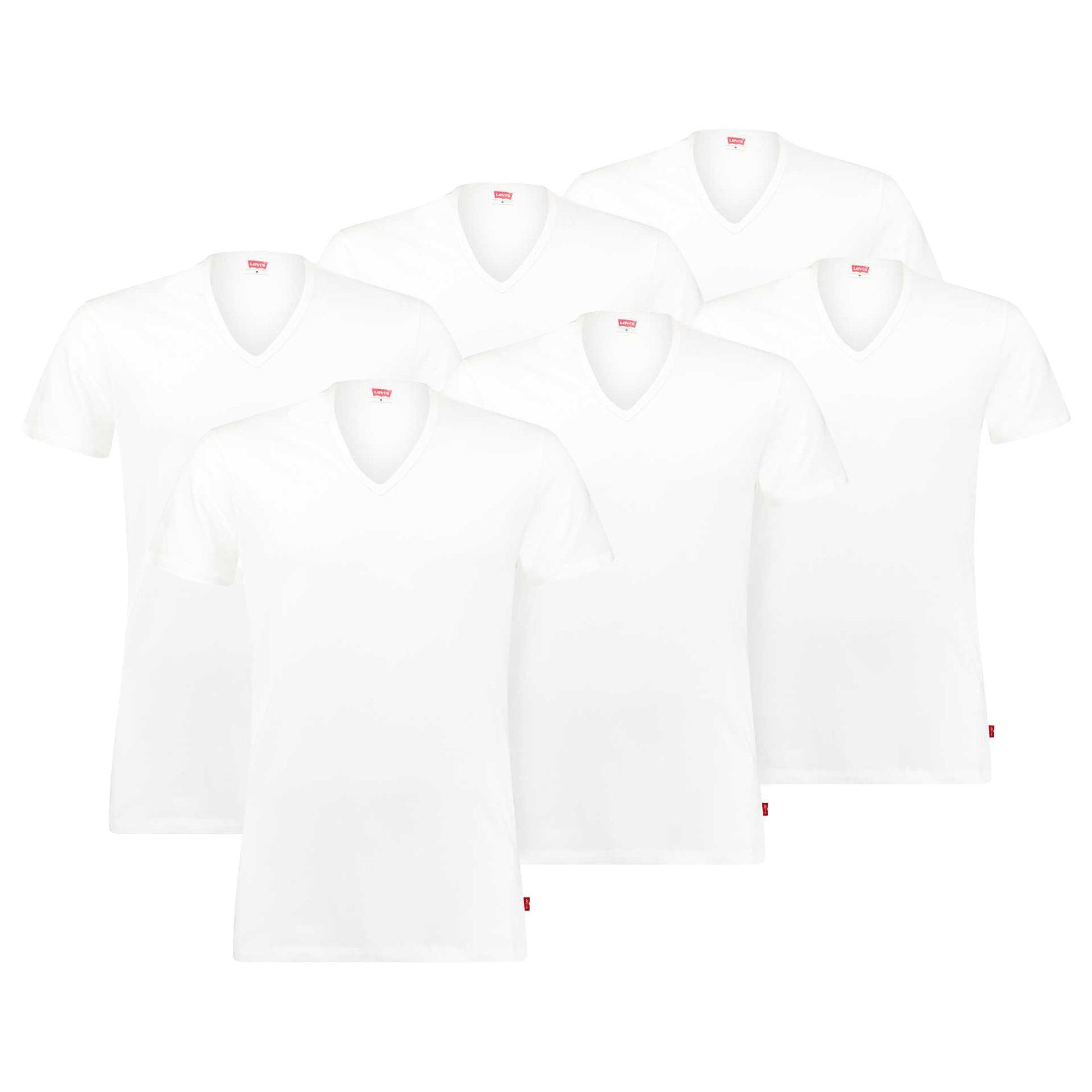Levi's® T-Shirt Herren T-Shirt 6er Pack Baumwolle (Packung, 6er Pack)