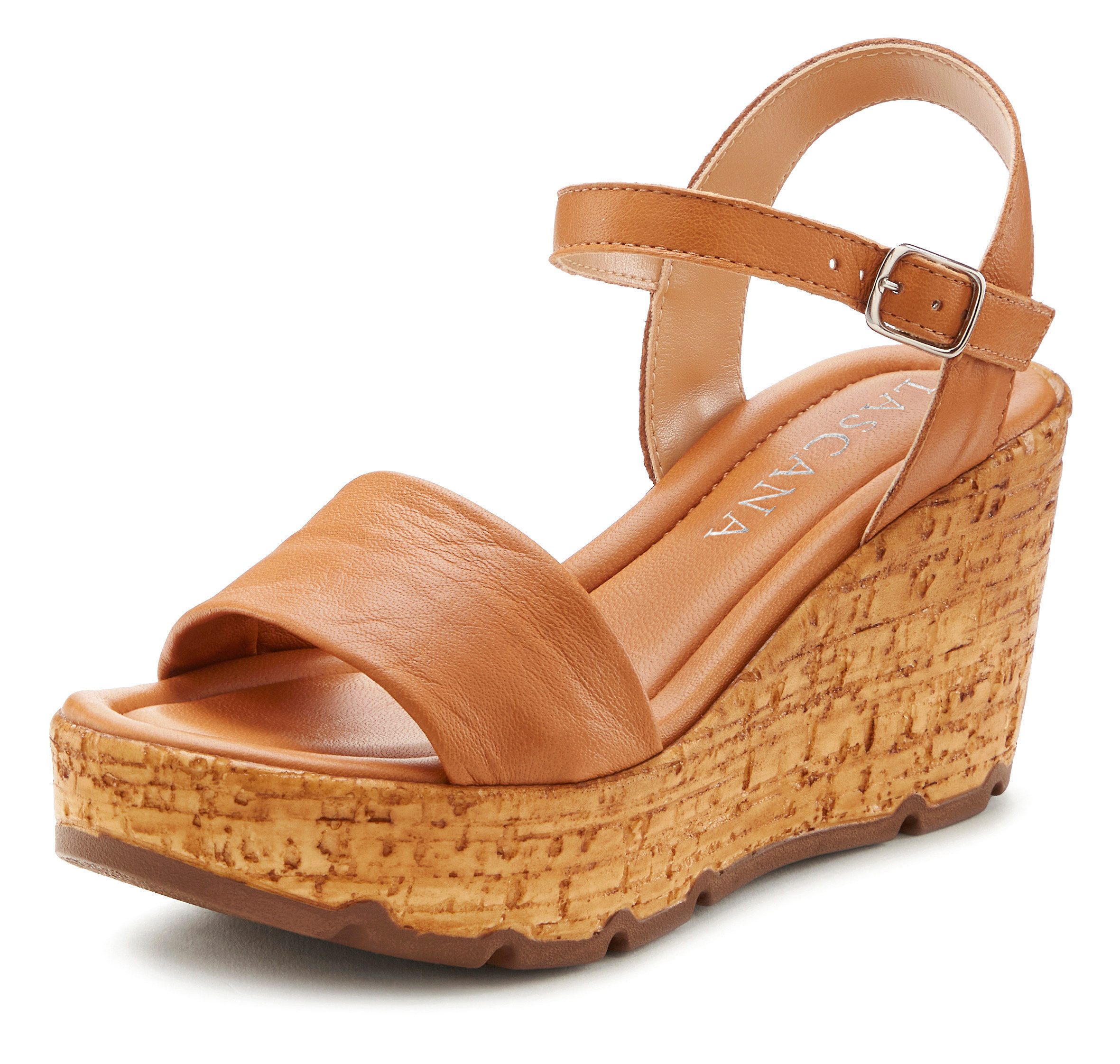 LASCANA Sommerschuh Sandalette Sandale, Sommerschuh, offener Schuh aus Lede günstig online kaufen