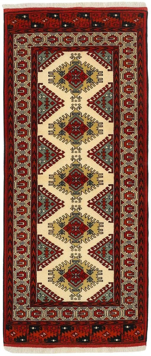 Orientteppich Turkaman 83x187 Handgeknüpfter Orientteppich / Perserteppich Läufer, Nain Trading, rechteckig, Höhe: 6 mm