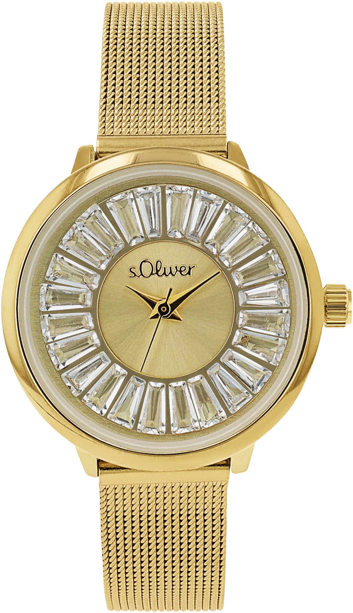 s.Oliver Quarzuhr 2038588, Armbanduhr, Damenuhr, Edelstahlarmband, Glasstei günstig online kaufen