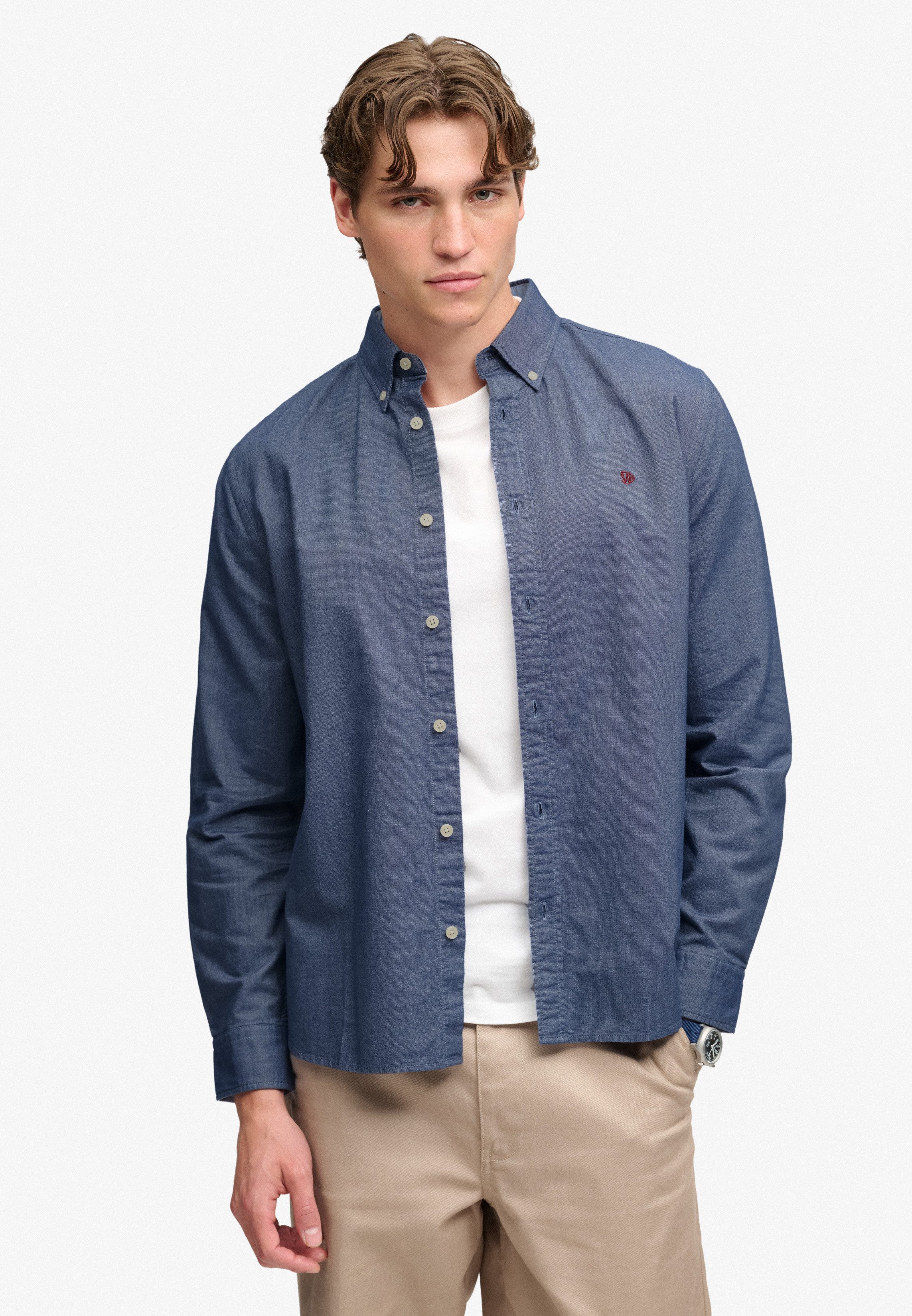 Superdry Langarmhemd PREPPY OXFORD L/S SHIRT Baumwolle, regular fit