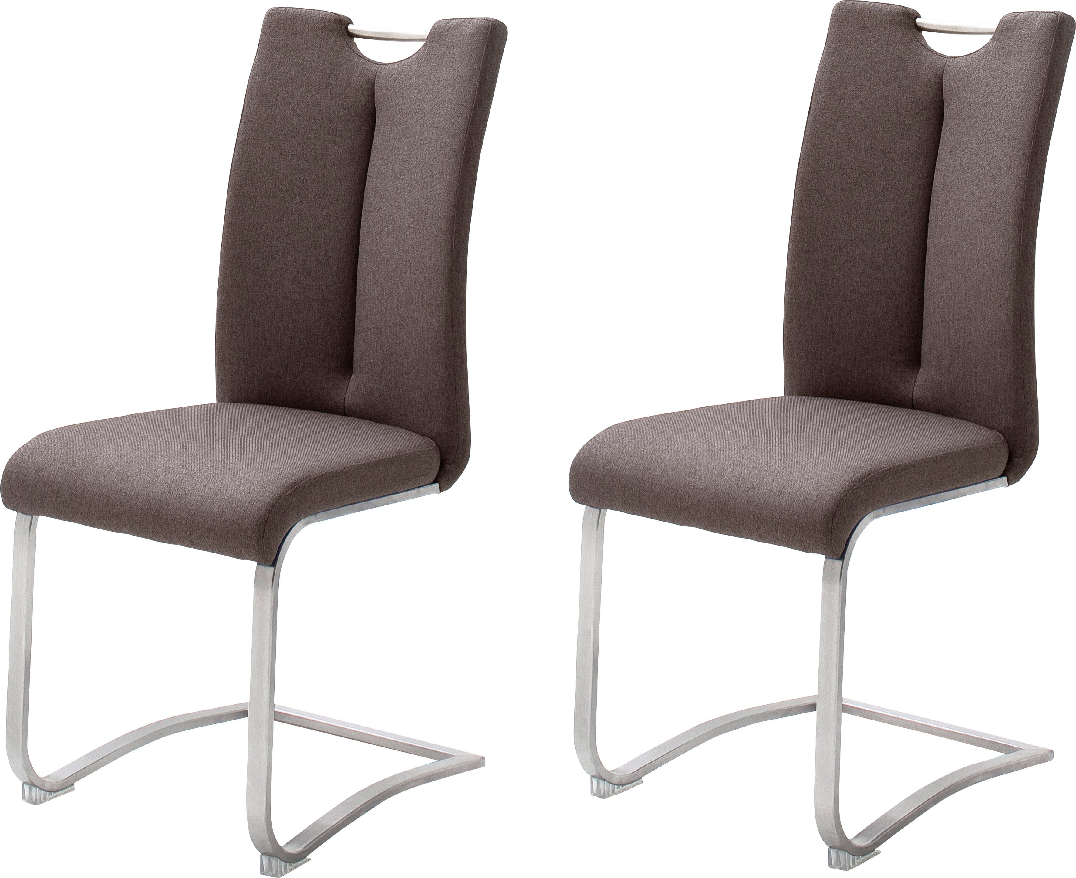 MCA furniture Freischwinger Artos XL (Set, 2 St), 2-er Set, Stuhl mit Griffloch, belastbarkeit bis 140 kg Braun | Braun