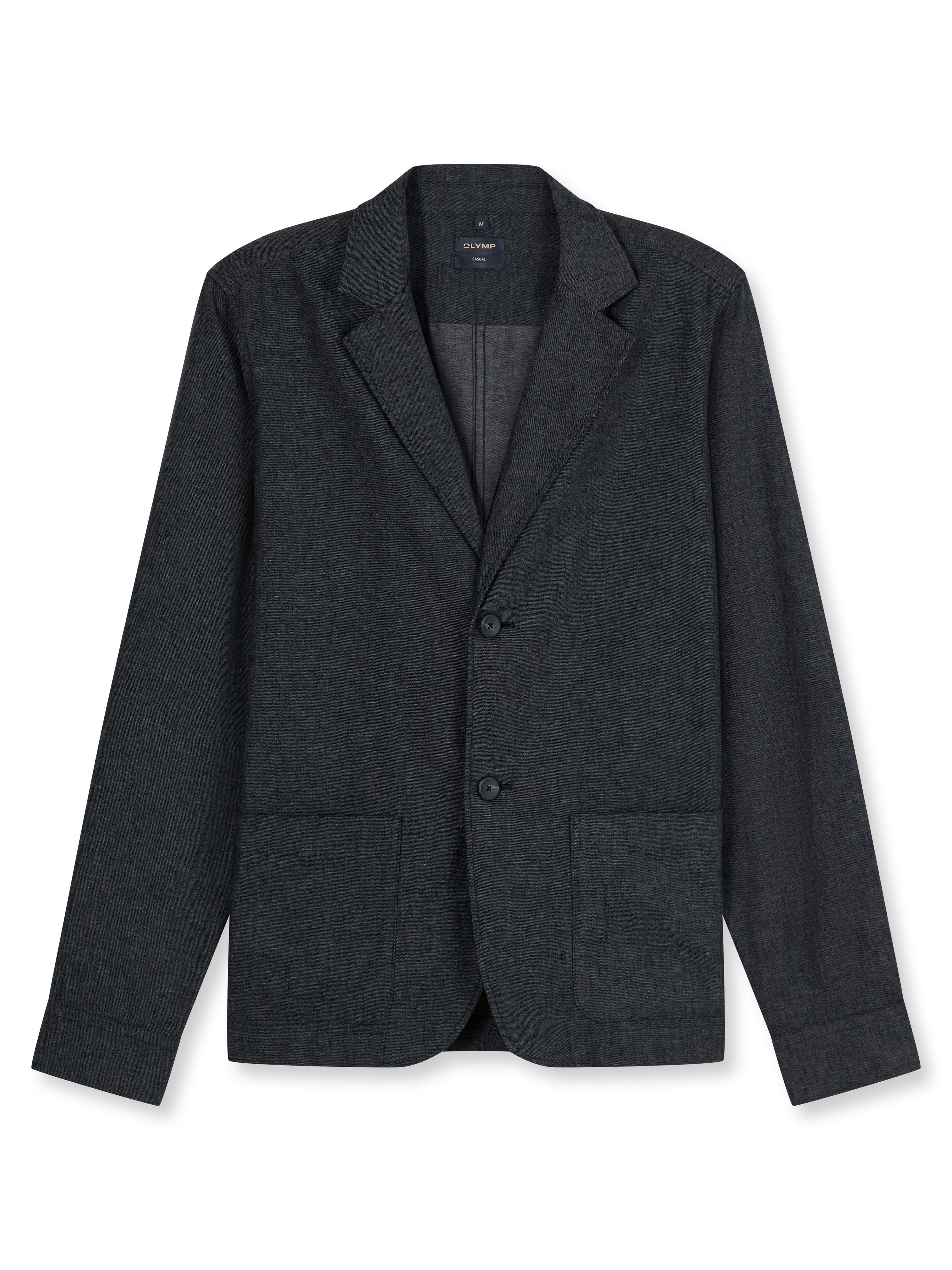 OLYMP Hemdjacke meliert und mit Leinen