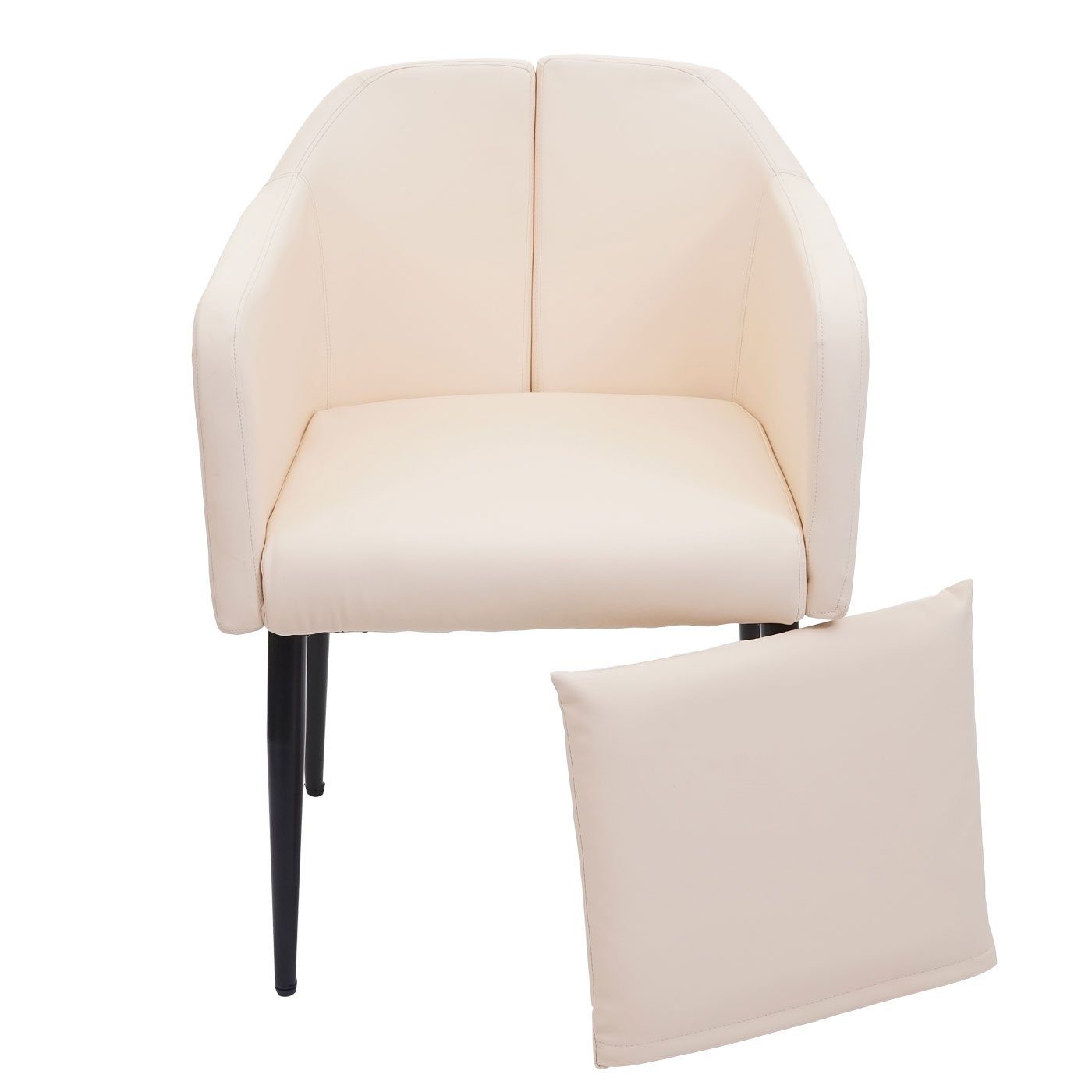 MCW Esszimmerstuhl MCW-H93-S (1er), Kissen mit Reißverschluss, Bequem, Abgerundete Sitz- und Rückenfläche