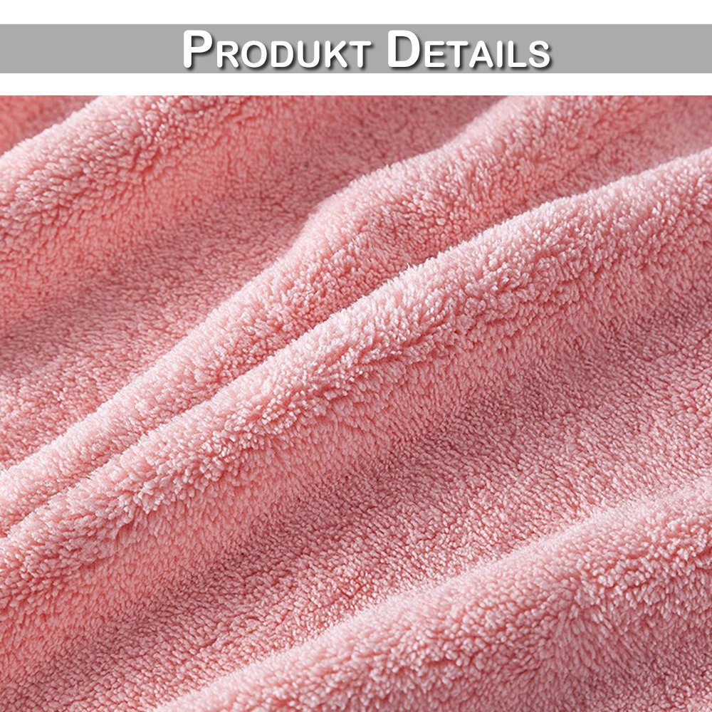 Wrap, mit (1-St), Turban Knopf, Rot Haarturban Schnelltrocknend Handtuch, Handtücher Haartuch Trocknendes Mikrofaser BTTO