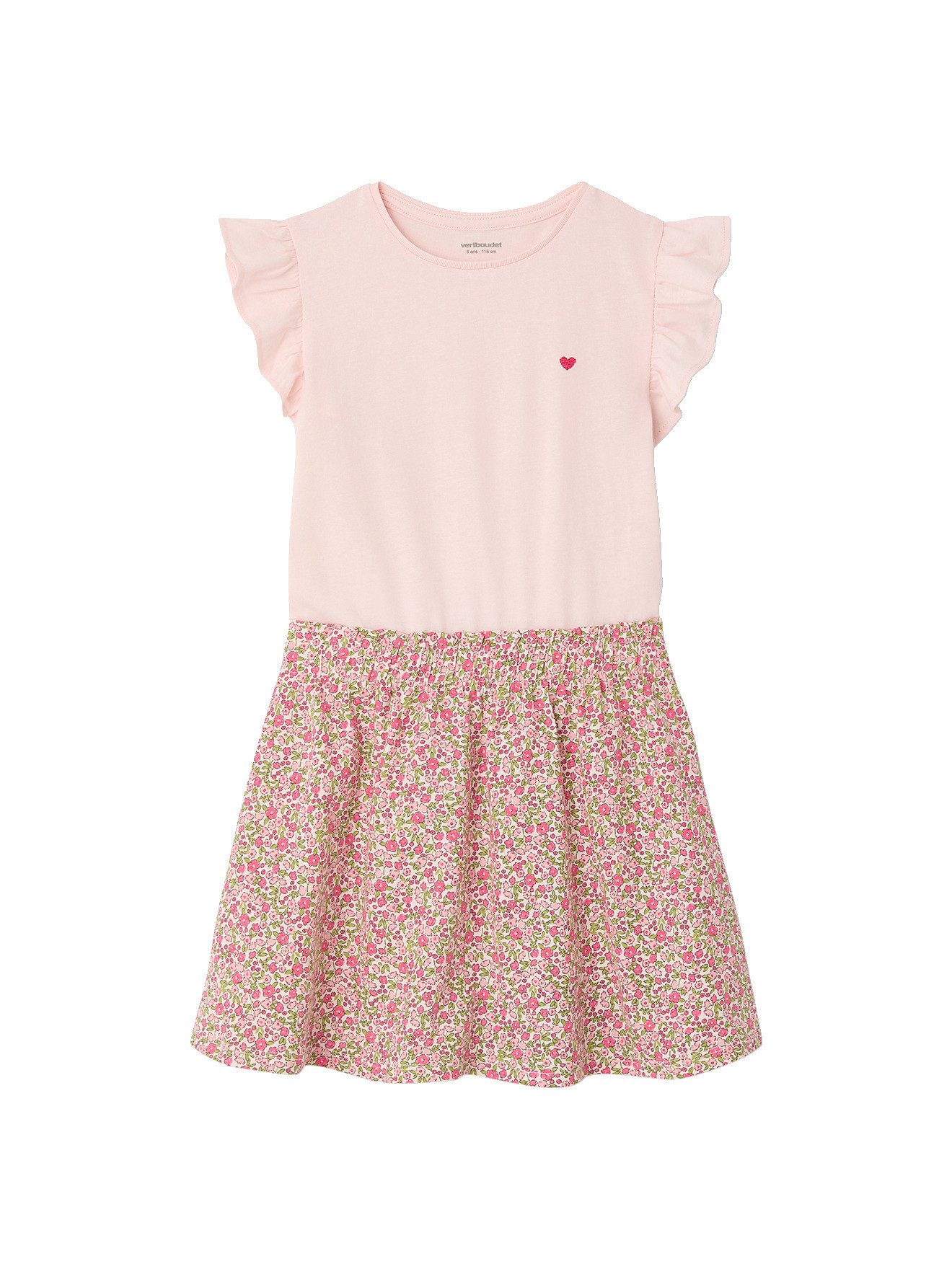 vertbaudet Minikleid Mädchen 2-in-1-Kleid 1er-Pack
