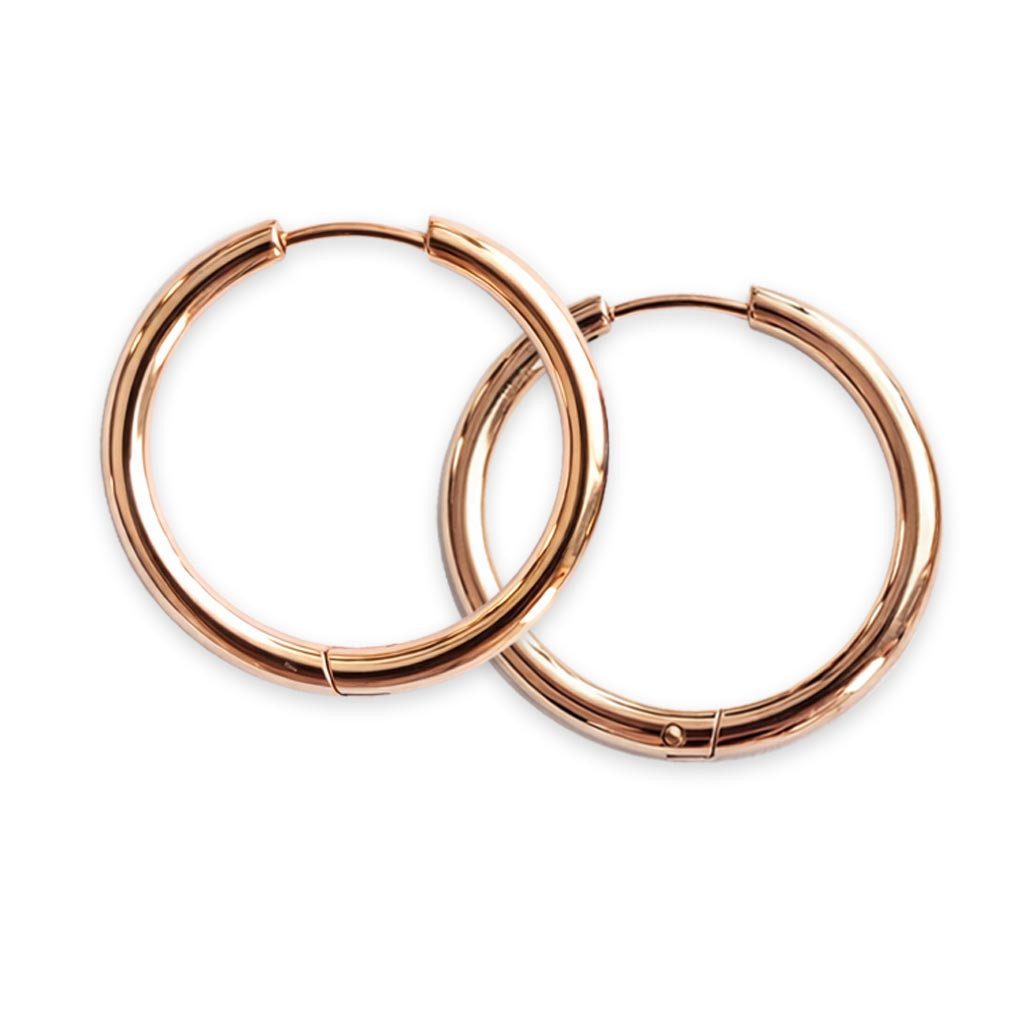 viva-adorno Paar Creolen Damen Klappcreolen Hoop Ohrringe Edelstahl verschiedene Größen, dünn schmal Conch Helix Cartilage Piercing
