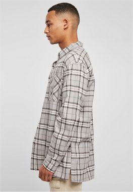 URBAN CLASSICS Langarmhemd Urban Classics Herren Long Oversized Grey Check Shirt (1-tlg)