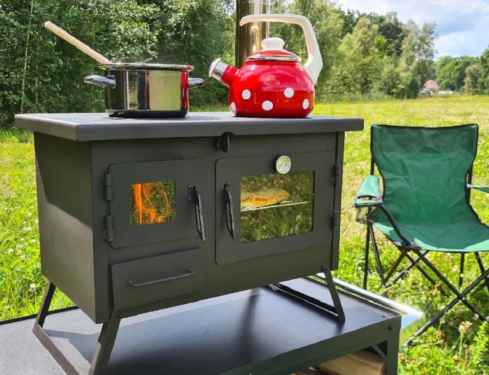 ECOfoxx Grillkamin Gartenherd ERNA - Kochen, Backen und Grillen im Garten - Notkocher