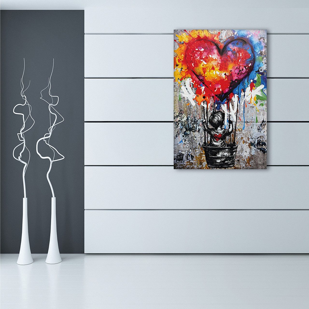 ArtUniverse Gemälde Leinwandbild Love Balloon 60 x 90 cm, Menschenmotiv
