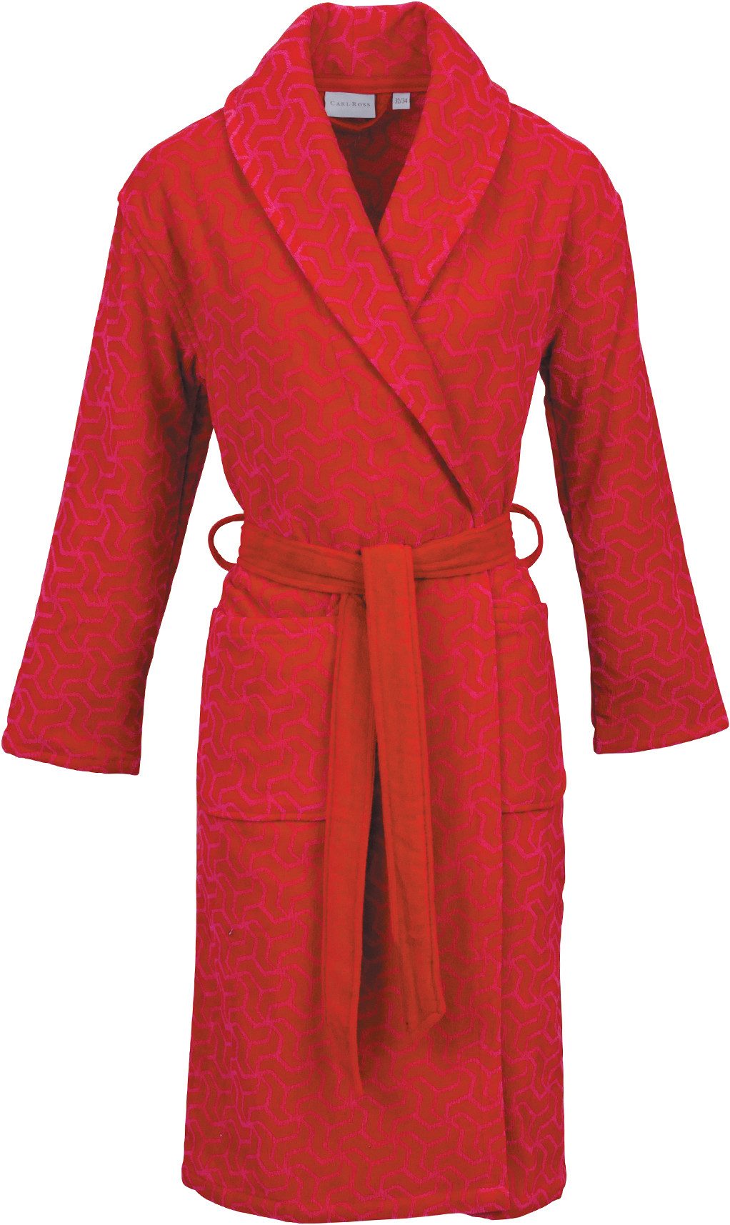 Carl Ross Damenbademantel Velours, Midilänge, Velours, Schalkragen, Gürtel, Schalgragen