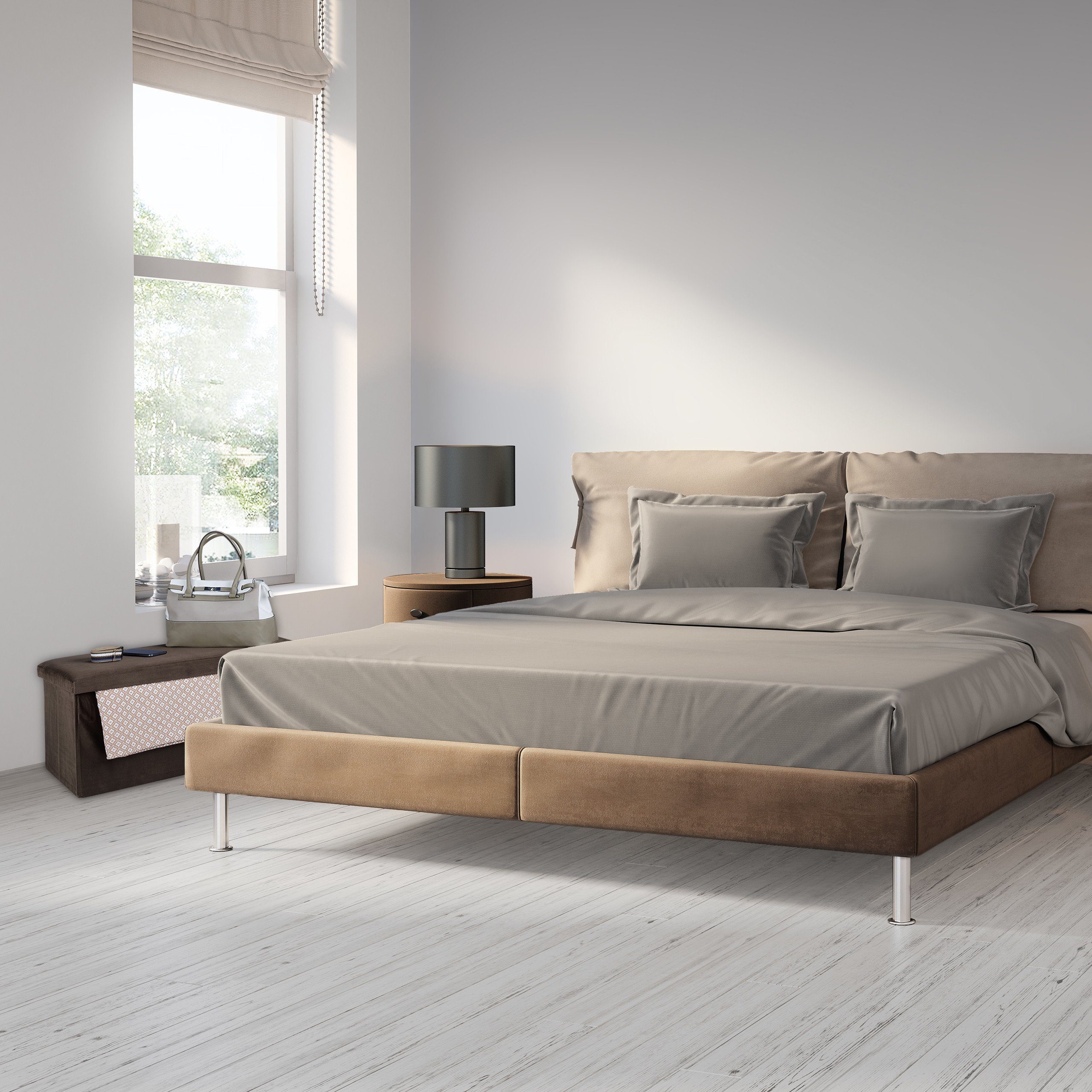 relaxdays Sitzbank Faltbare Samt Sitzbank (1-St), braun – Bild 5 von 5