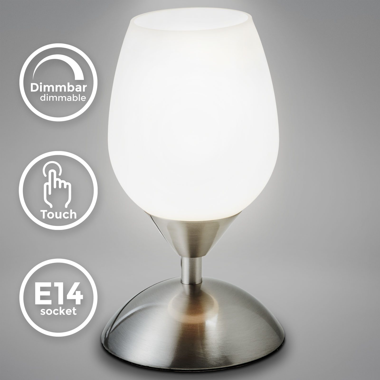 B.K.Licht Tischleuchte LED Tischlampe Touchfunktion E14 günstig online kaufen