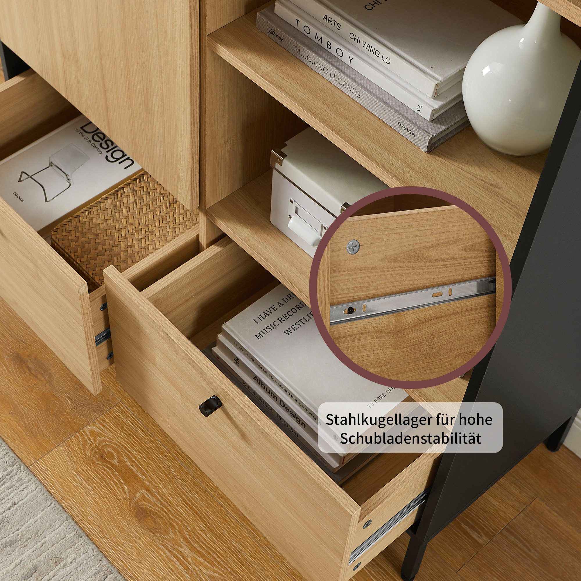 OTTO home Highboard Tayler, pflegeleichte Melaminoberfläche, Metallgestell, Breite 100 cm