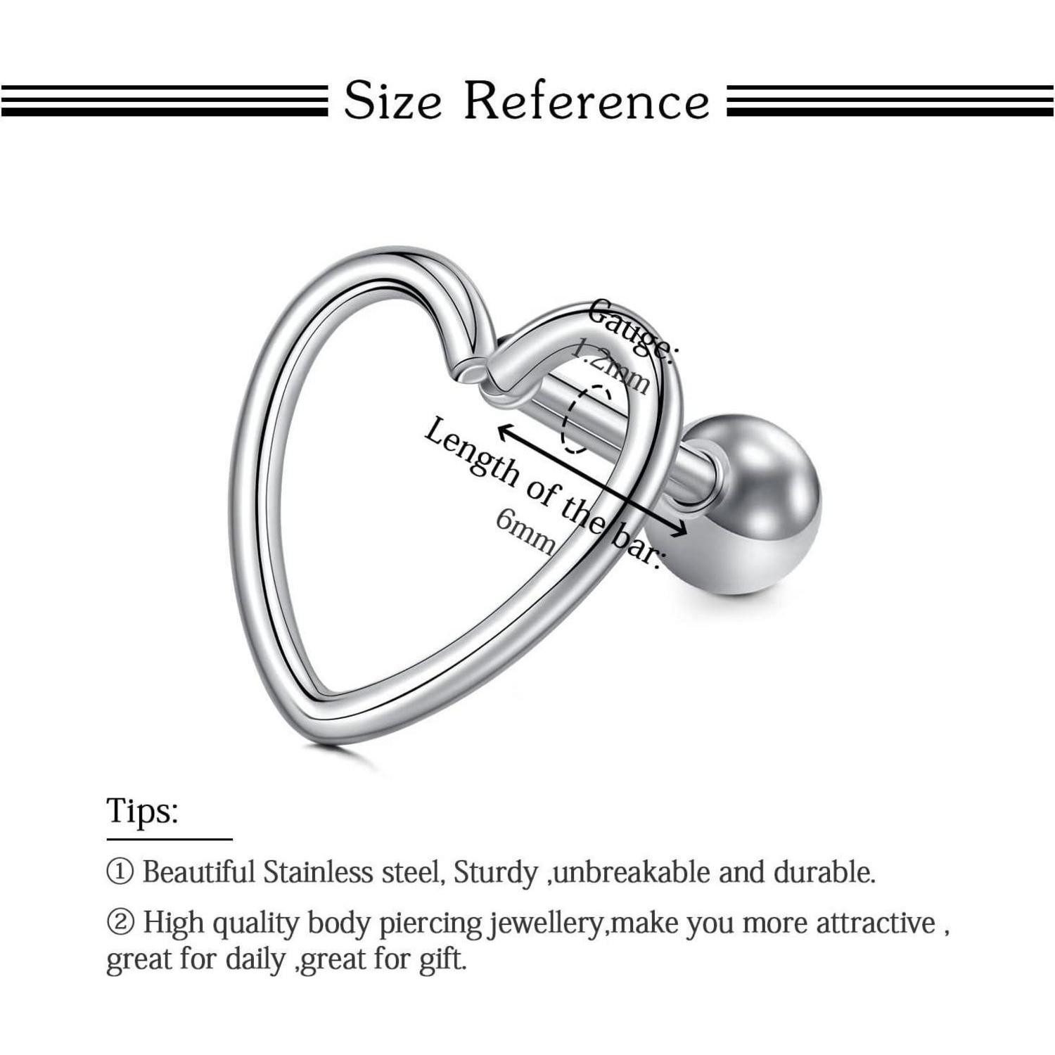 LAURITAMI Augenbrauenpiercing 16G Tragus Helix Piercings Ohrringe Chirurgenstahl Augenbraue Daith