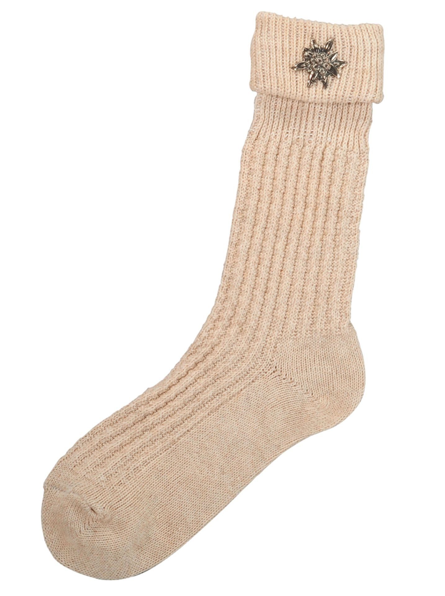 Wowerat Trachtensocken 2 Paar Trachtensocken mit Edelweiß-Pin Umschlag-Söck günstig online kaufen