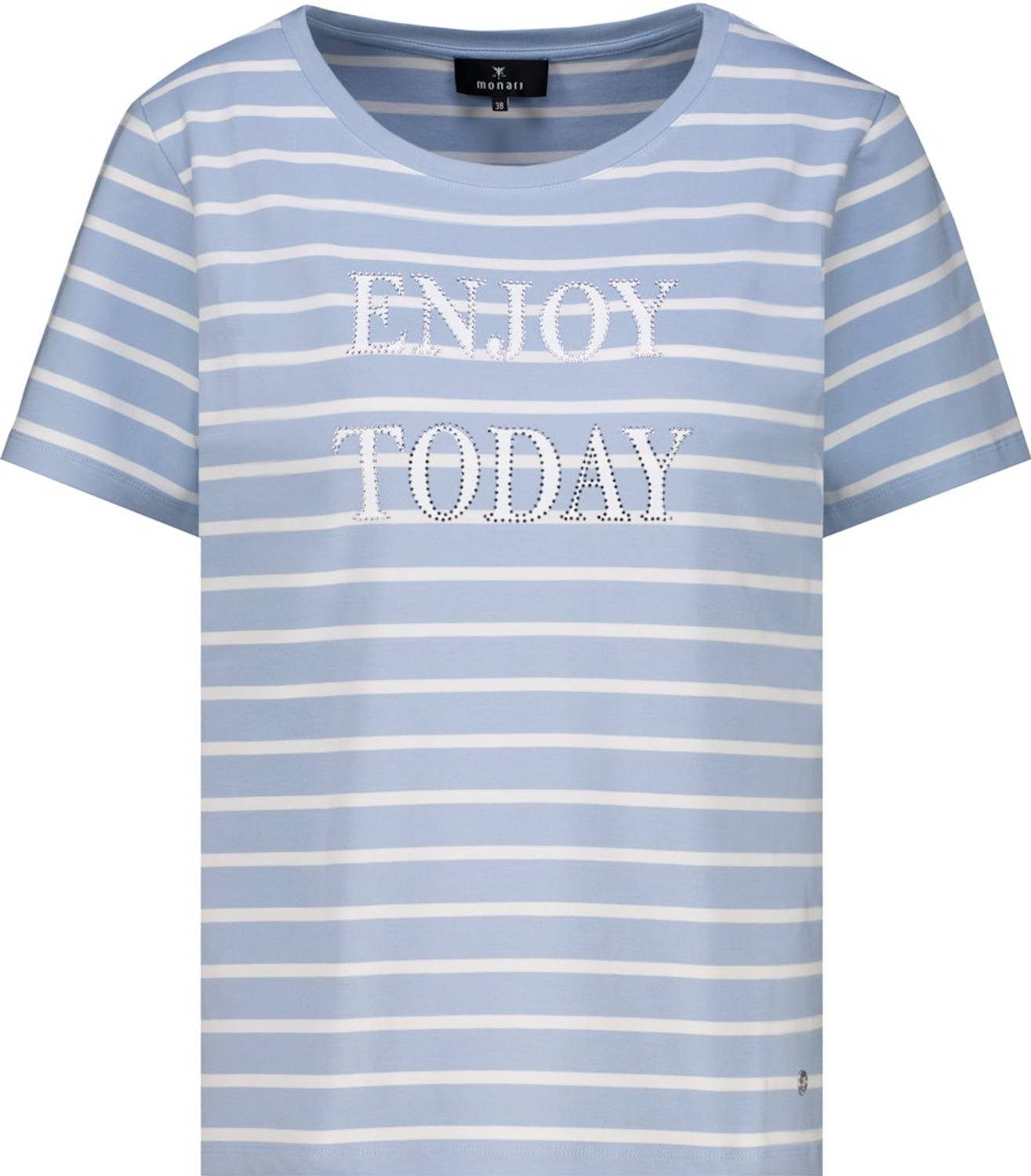 Monari T-Shirt 410618 Besonderes Merkmal: „Enjoy Today“-Print mit funkelnden Strassdetails