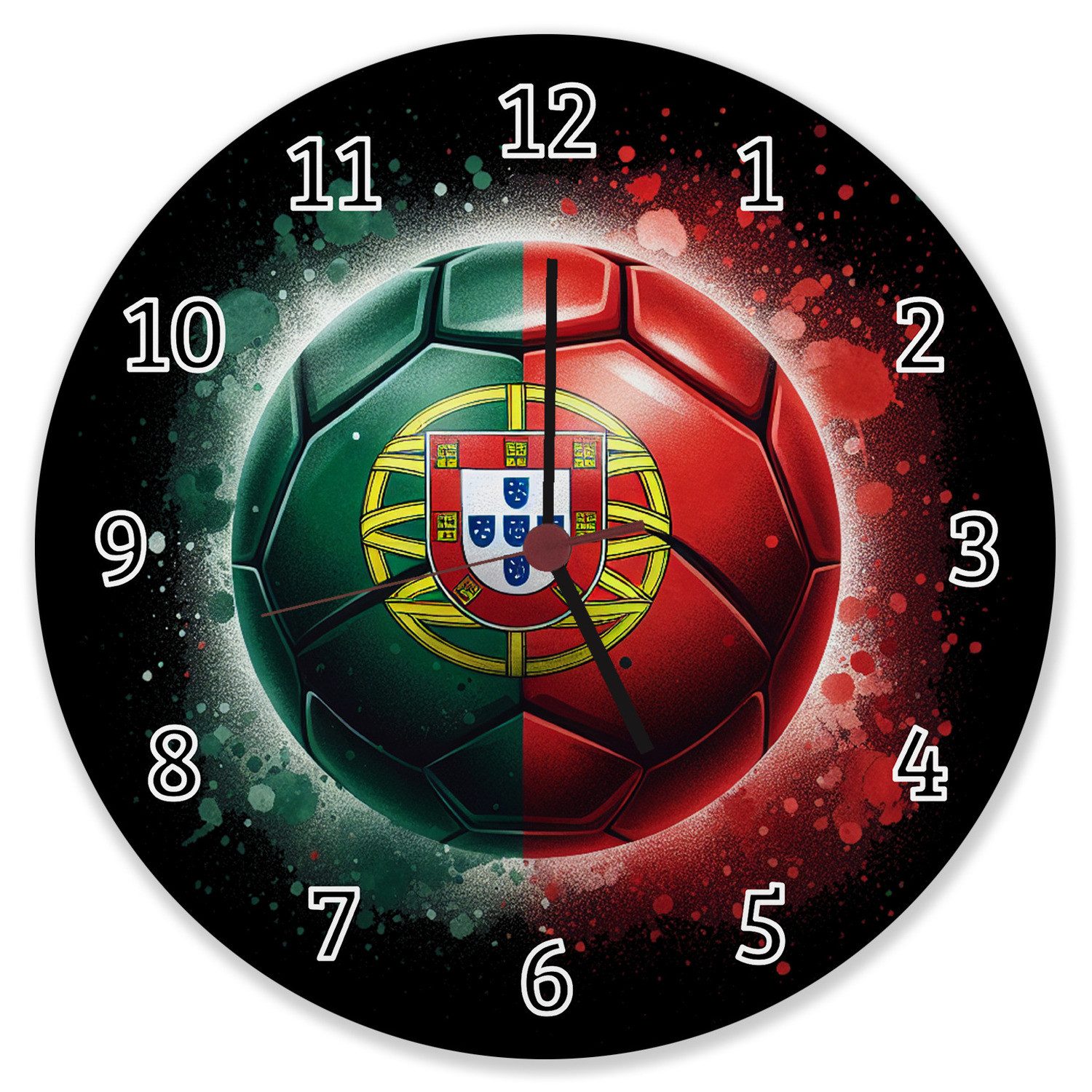 speecheese Wanduhr Fußball Portugal Flagge Wanduhr günstig online kaufen