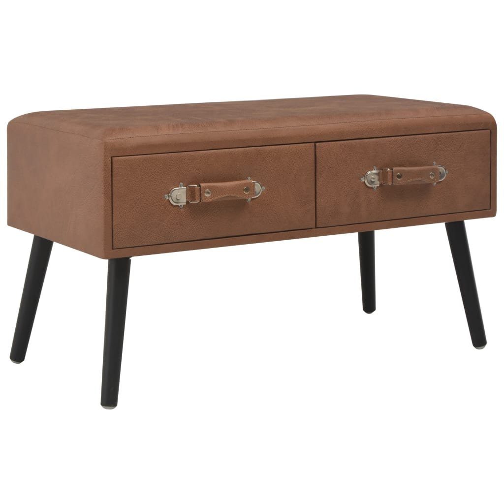 furnicato Truhenbank Bank mit Schubladen 80 cm Dunkelbraun Kunstleder (1-St)