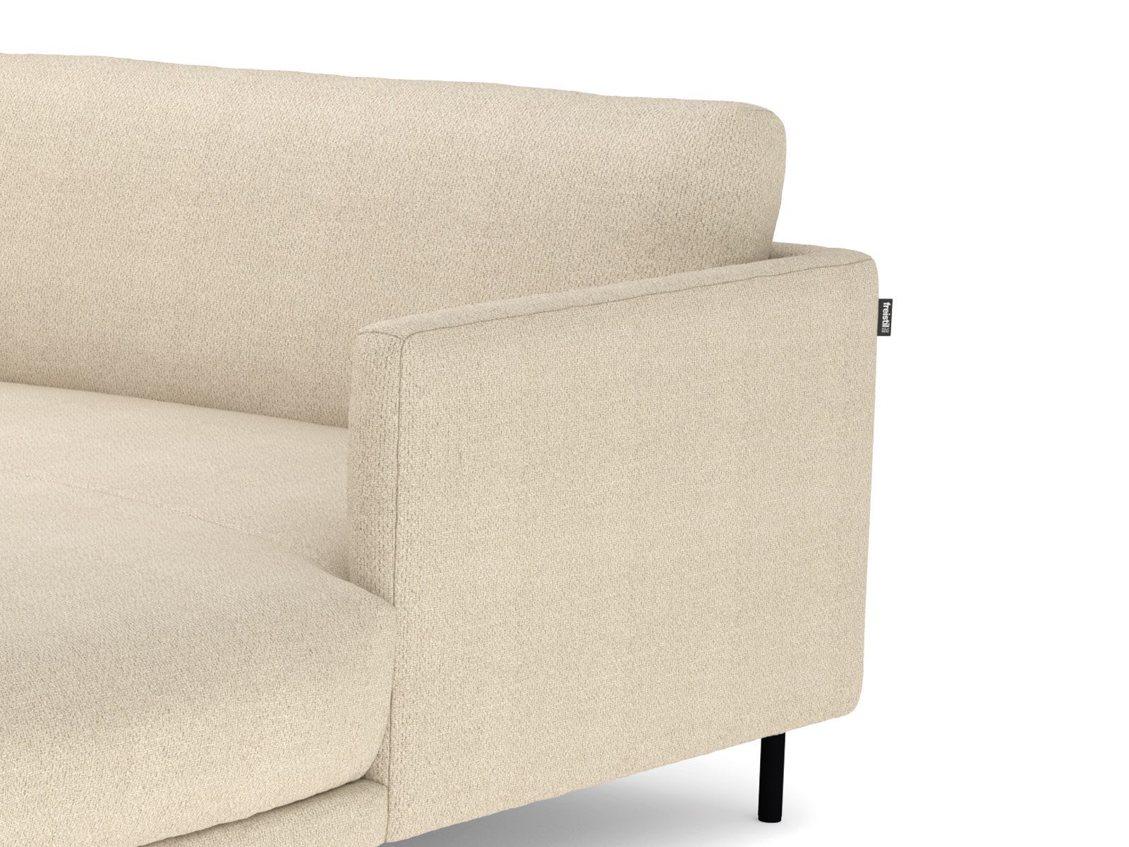 Rolf Benz Ecksofa Ecksofa Rolf Benz freistil 133 Ottomane rechts Stoff Hellelfenbein, Echtes Leder