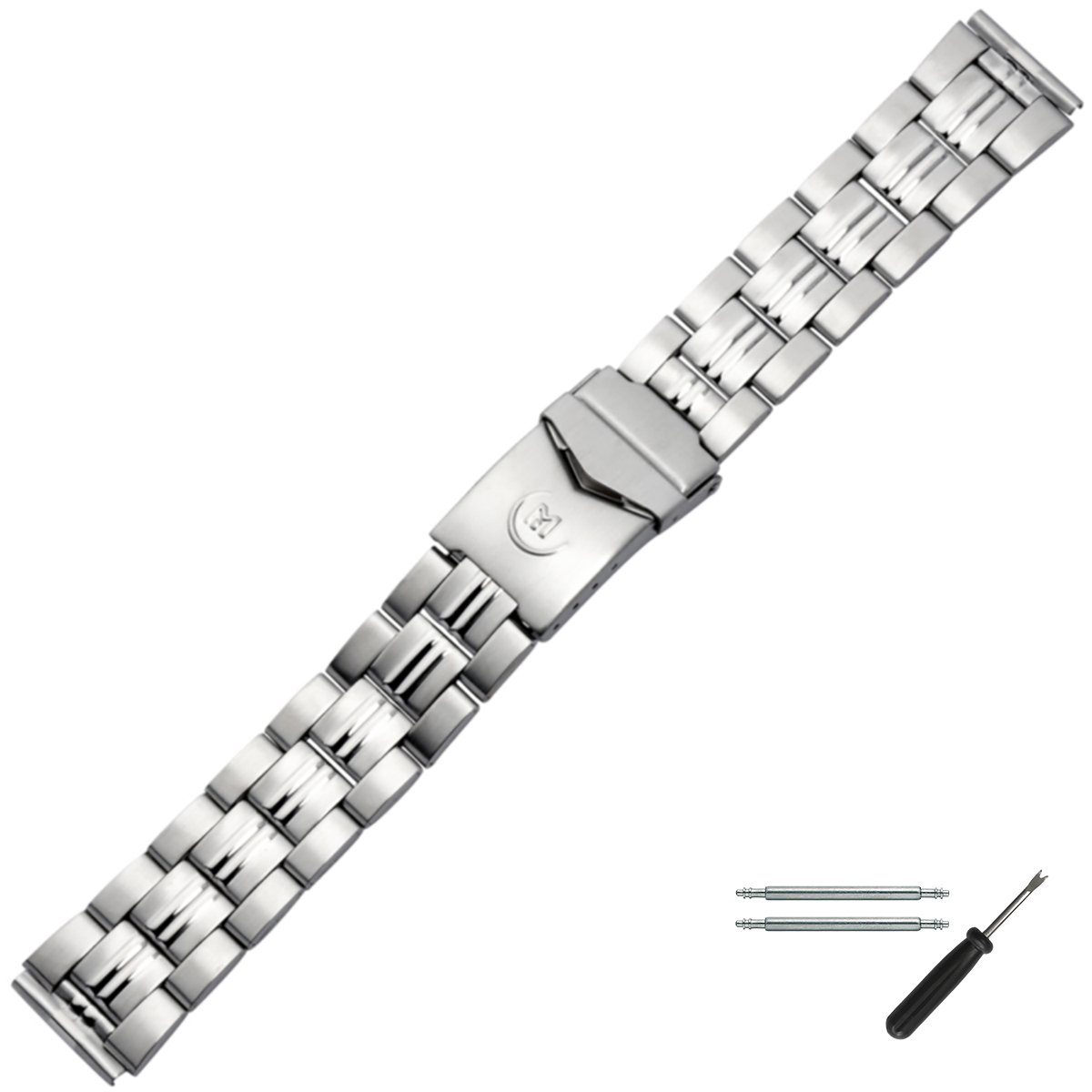 MARBURGER Uhrenarmband 18mm Edelstahl Silber