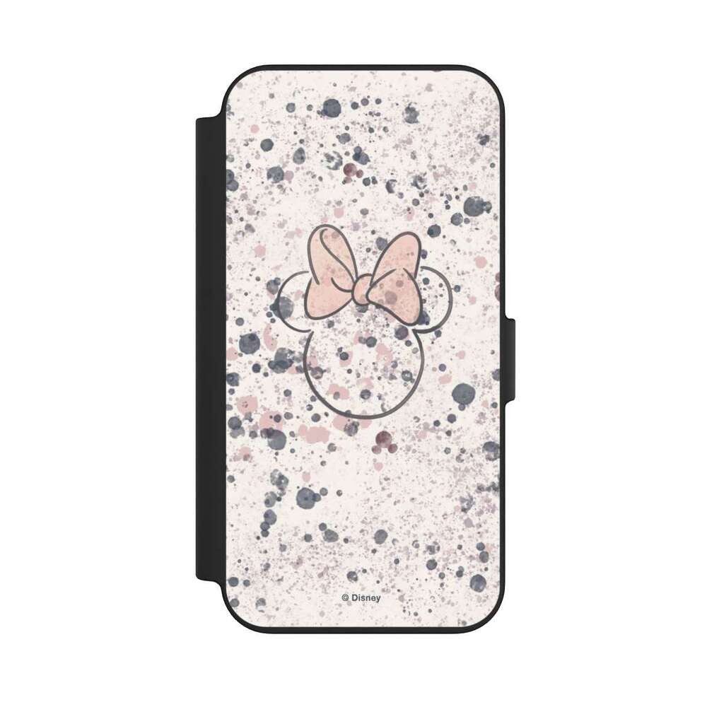 NIVOCASE Handyhülle Wasserfarbe Minnie Mouse Disney Minnie Mouse Splash, Apple iPhone 13 Klapphülle Handyhülle aus Kunst Leder NIVOflip schwarz