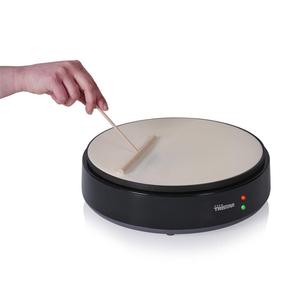 Tristar Crêpesmaker BP-2627, 1200 W, Ø 30 cm, BPA-frei, Große Kochfläche Ø30 cm, Holz-T-Stick und Spatel
