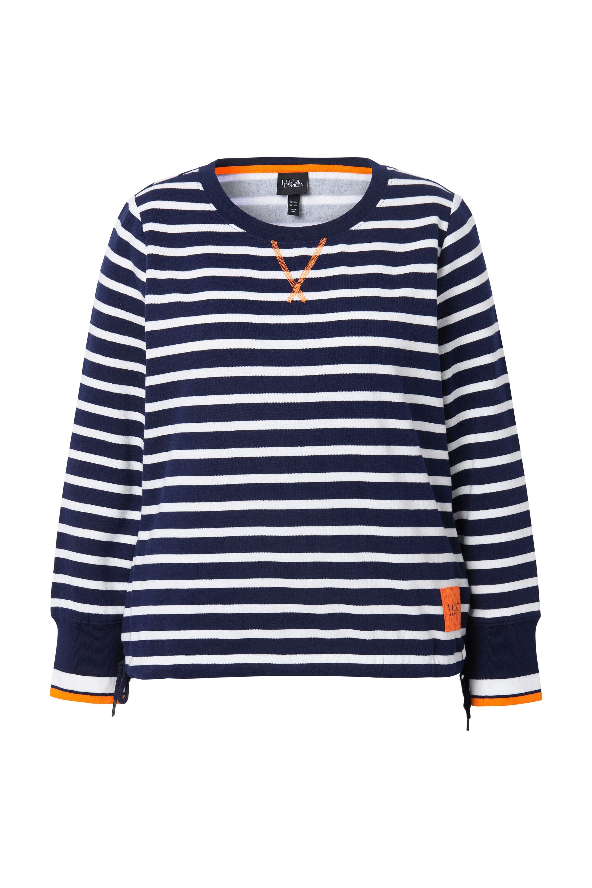 Ulla Popken Sweatshirt Sweatshirt Ringel Tunnelzug günstig online kaufen
