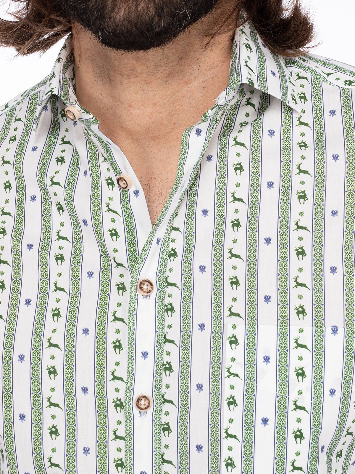 Gipfelstürmer Hemd Trachtenhemd (Slim Fit) oliv LOUIS