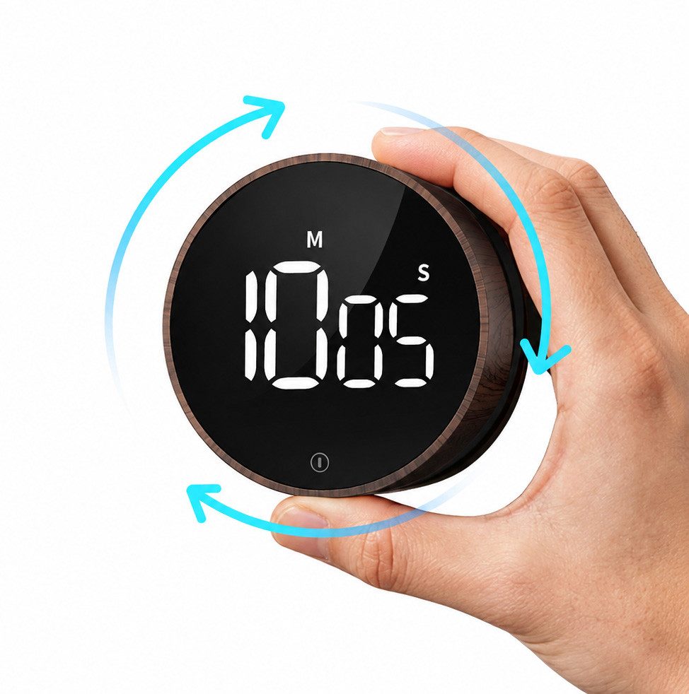 ibettertec Intervall-Timer Küchentimer, digital magnetische Eieruhr mit großem LED-Bildschirm, Countdown & Countup,Küchentimer,Magnetischer,Stoppuhr,digitaler Timer